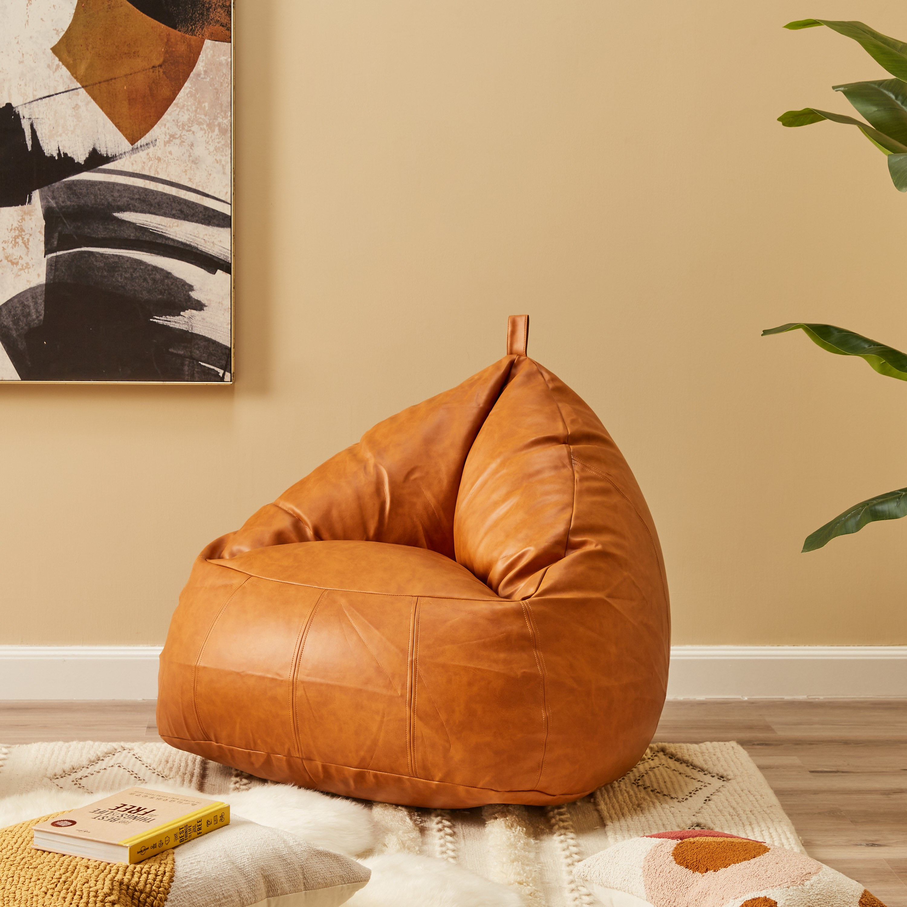 Faux Leather Bean Bag Chair-household-cushionsandthrows-beanbags-image-2
