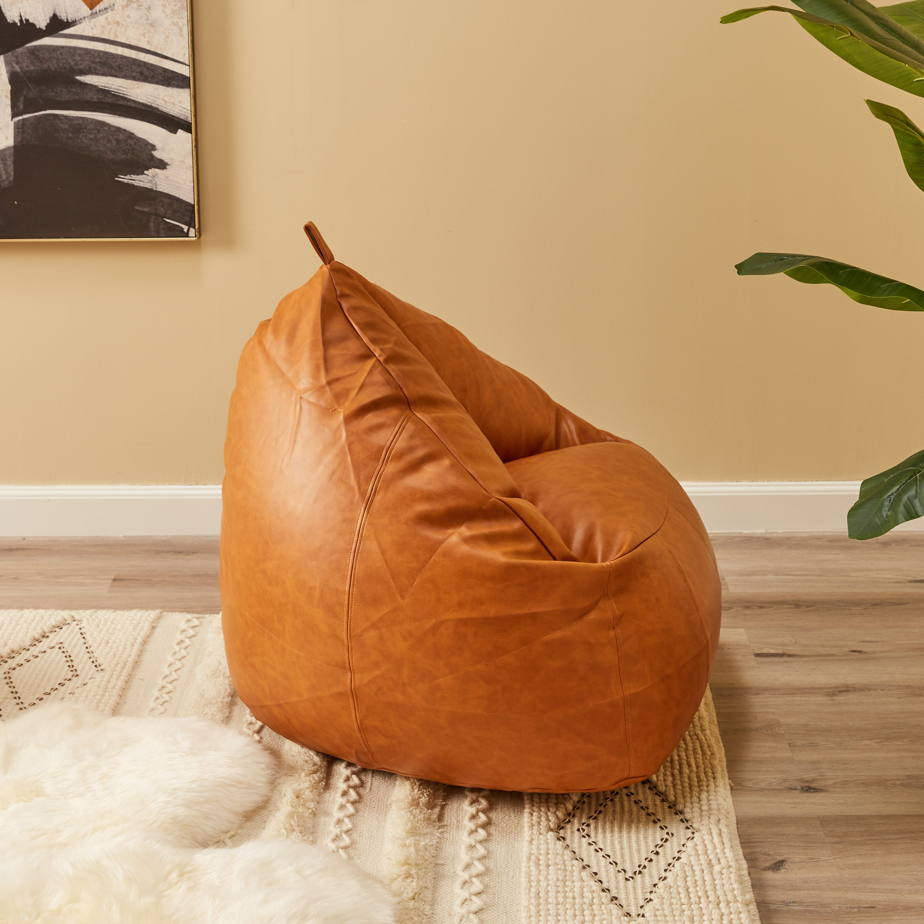 Faux Leather Bean Bag Chair-household-cushionsandthrows-beanbags-image-3
