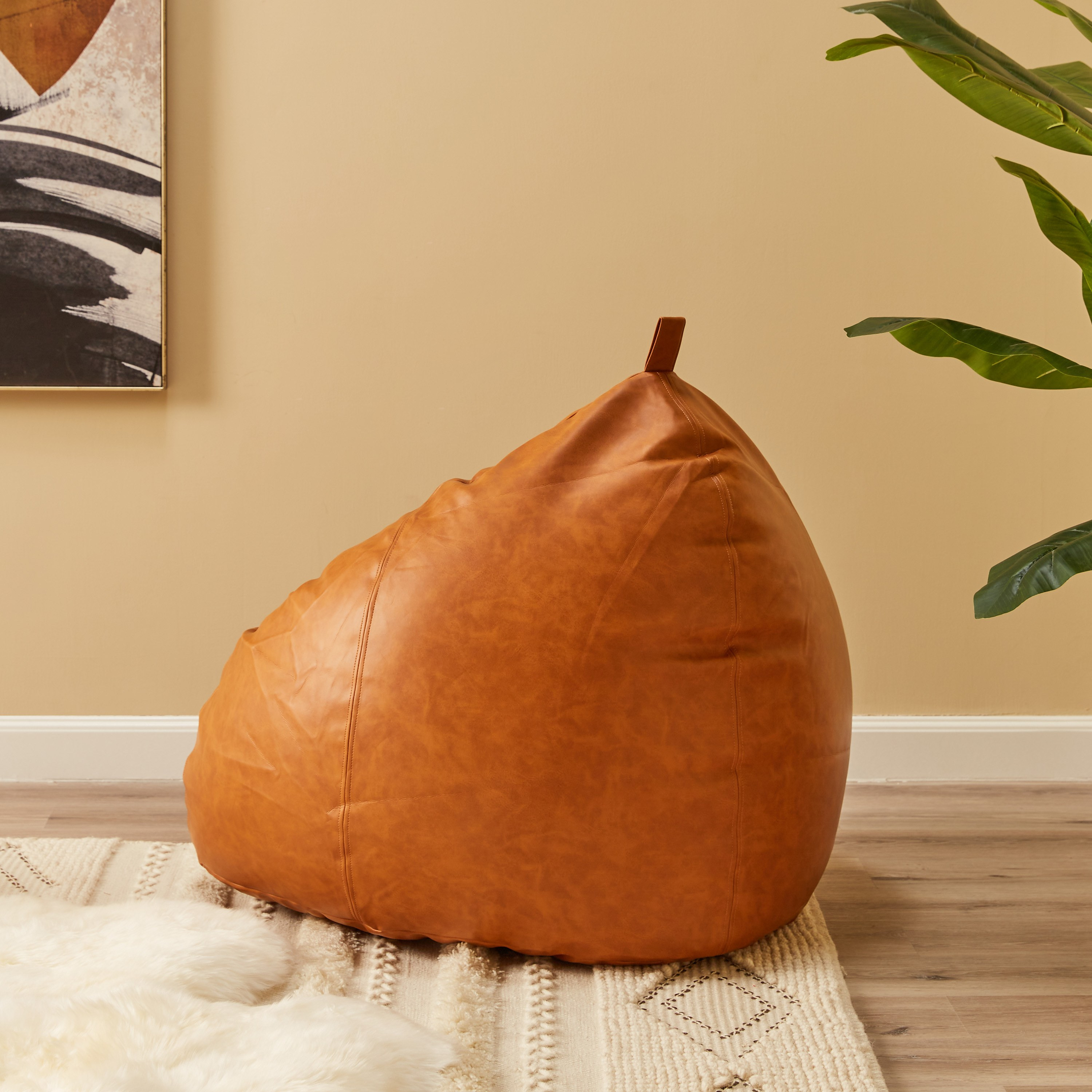 Faux Leather Bean Bag Chair-household-cushionsandthrows-beanbags-image-4