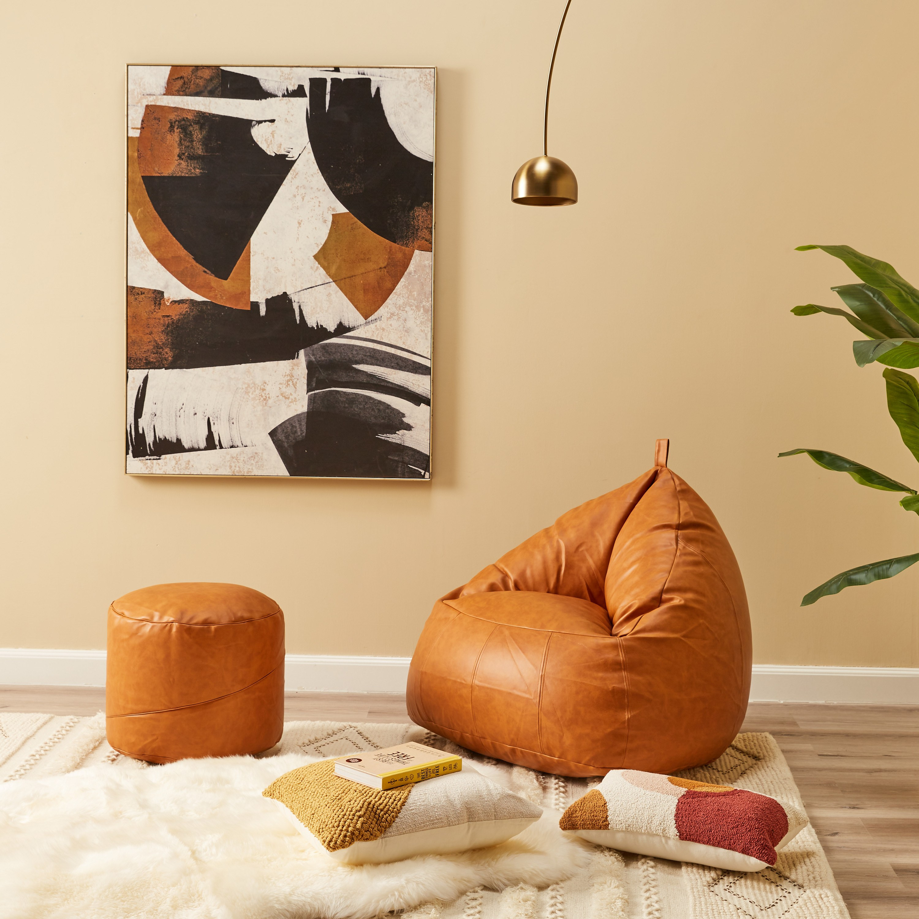 Faux Leather Bean Bag Chair-household-cushionsandthrows-beanbags-image-7