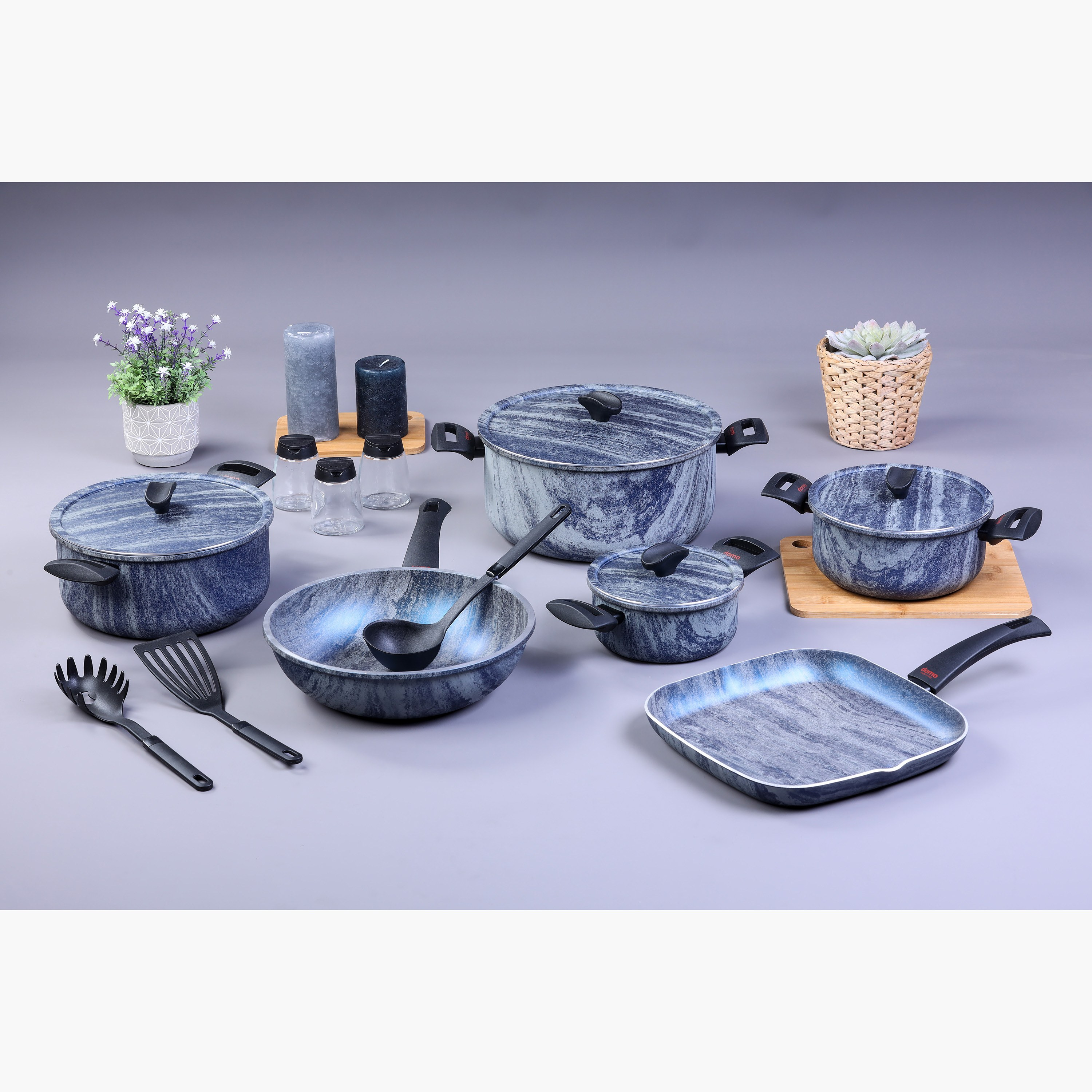 Shop Domo Evolution 13-Piece Aluminium Cookware Set | Homecentre Oman