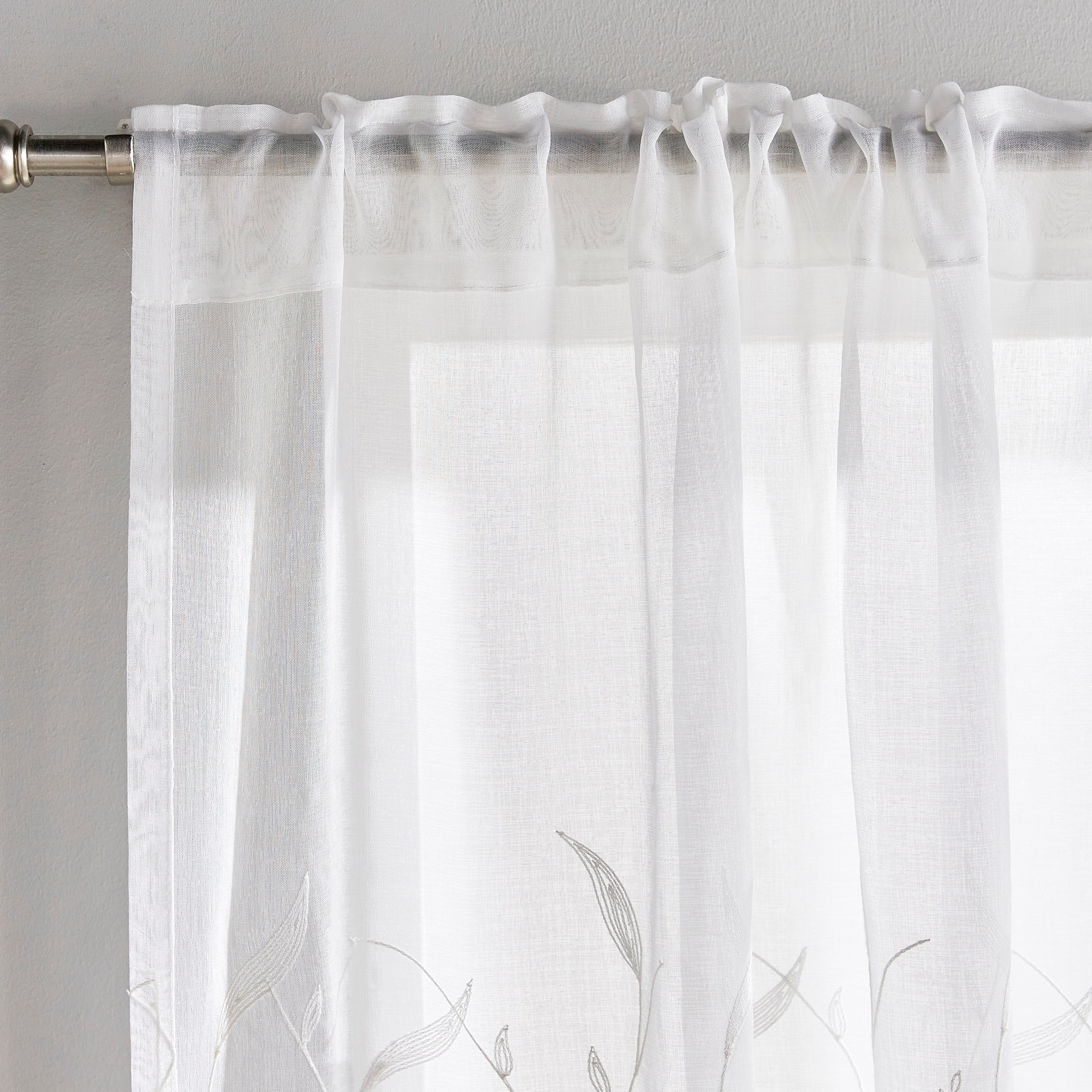 طقم ستائر شفّافة مطرّزة  من قطعتين من تريل - 135x240 سم-household-windows-curtains-image-2