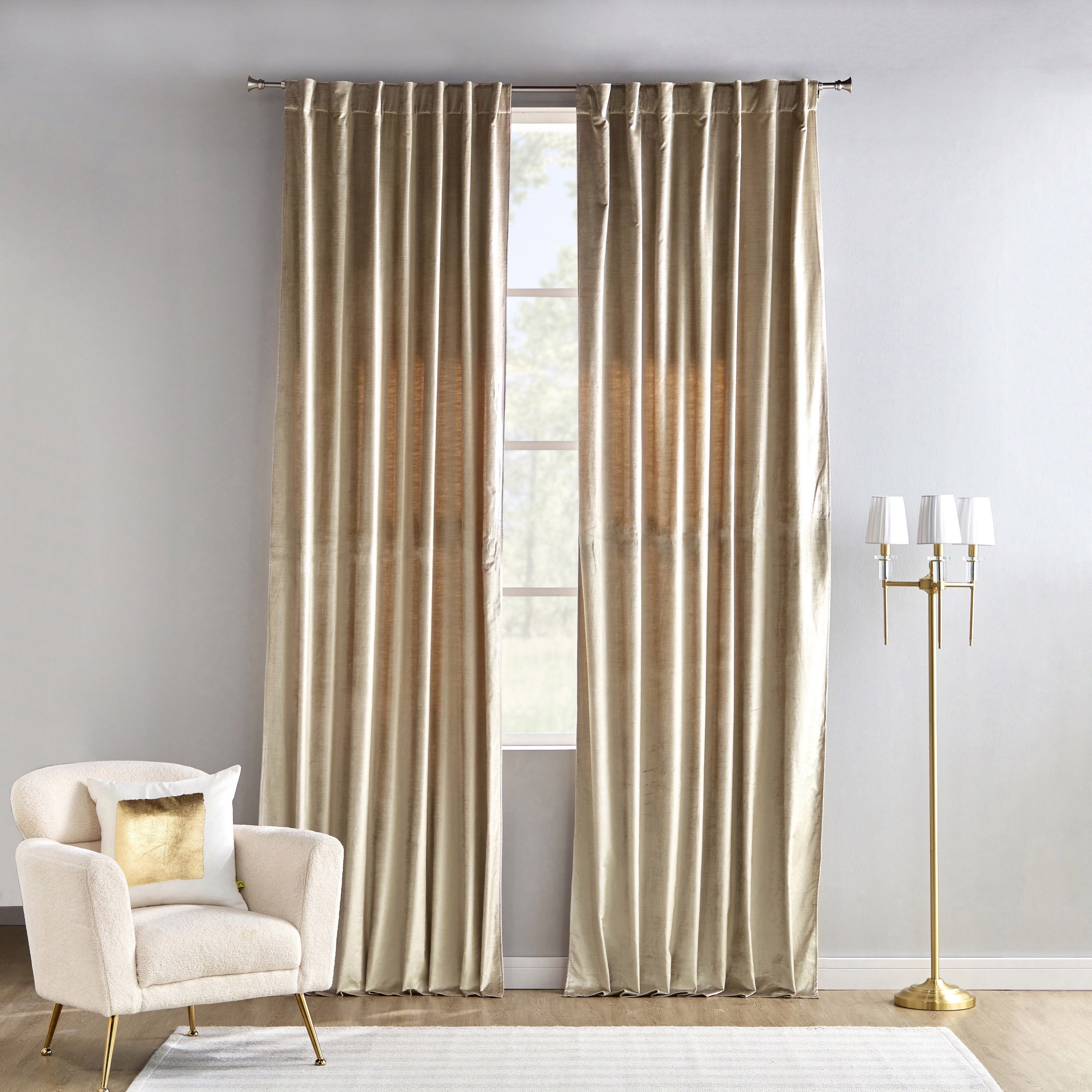 Gold store velvet curtains