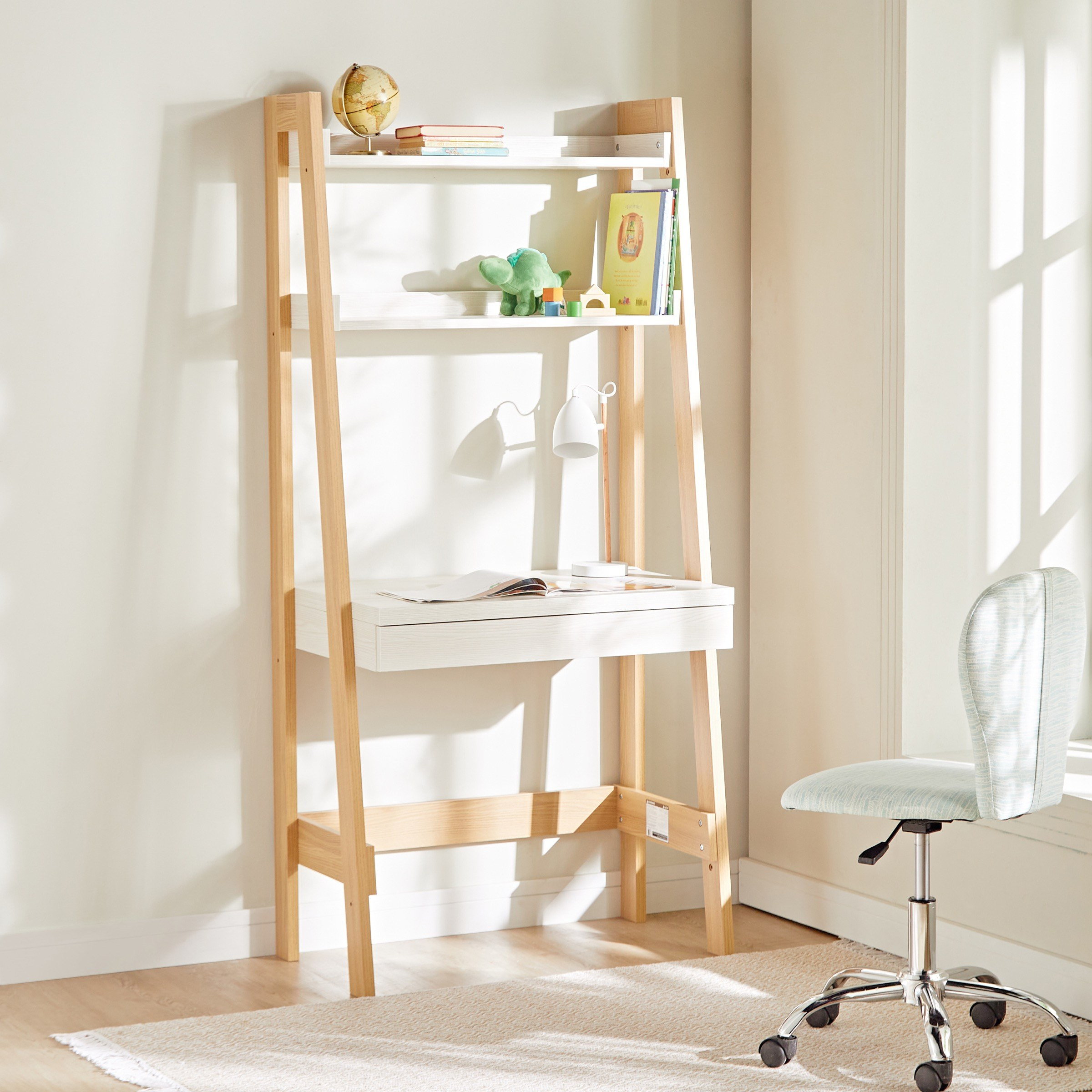 Danny 1-Drawer Wall Desk with Shelves