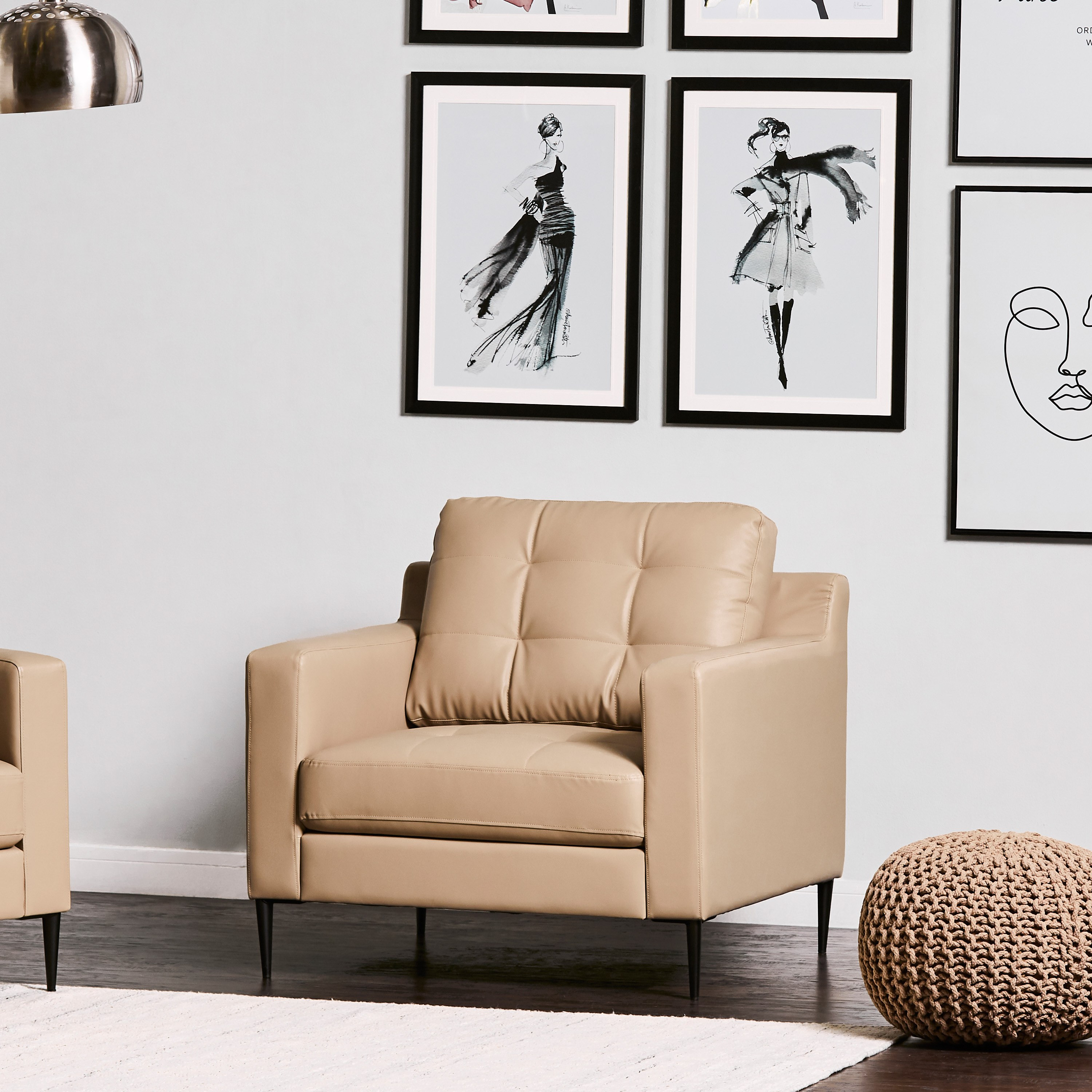 Crate and barrel 2024 leather armchair