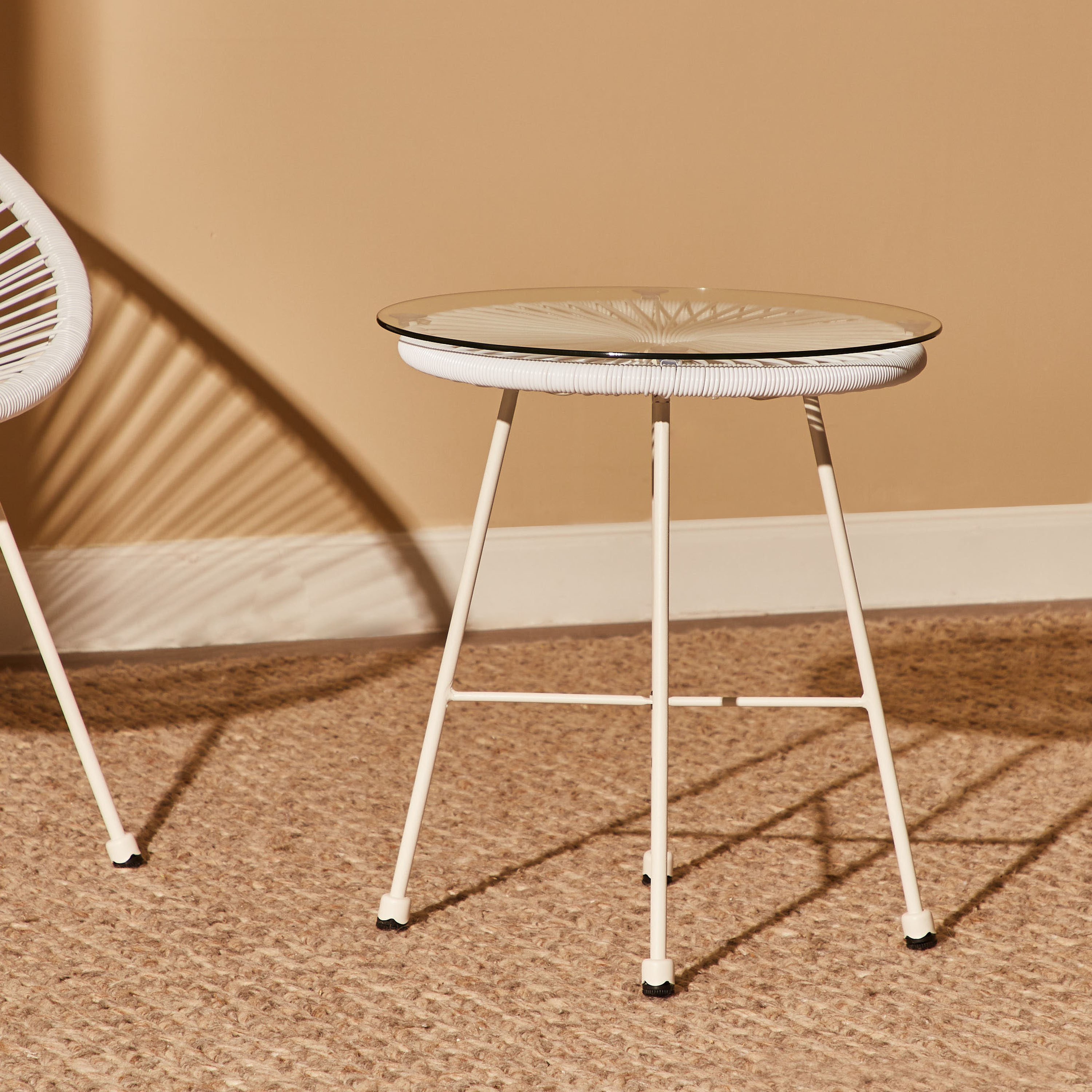 Egg Outdoor Glass Top Side Table-furniture-outdoor-sofasandchairs-image-2