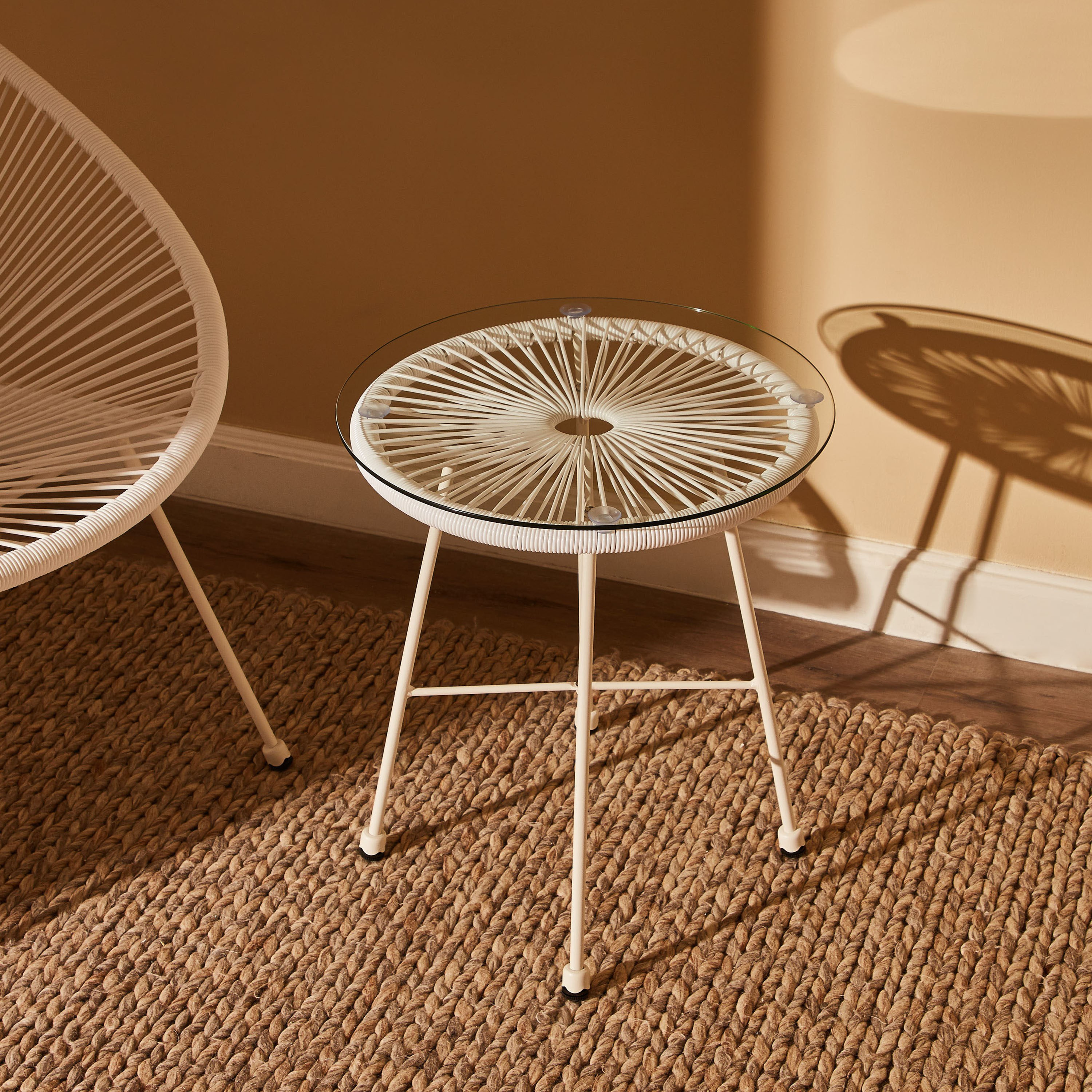 Egg Outdoor Glass Top Side Table-furniture-outdoor-sofasandchairs-image-5