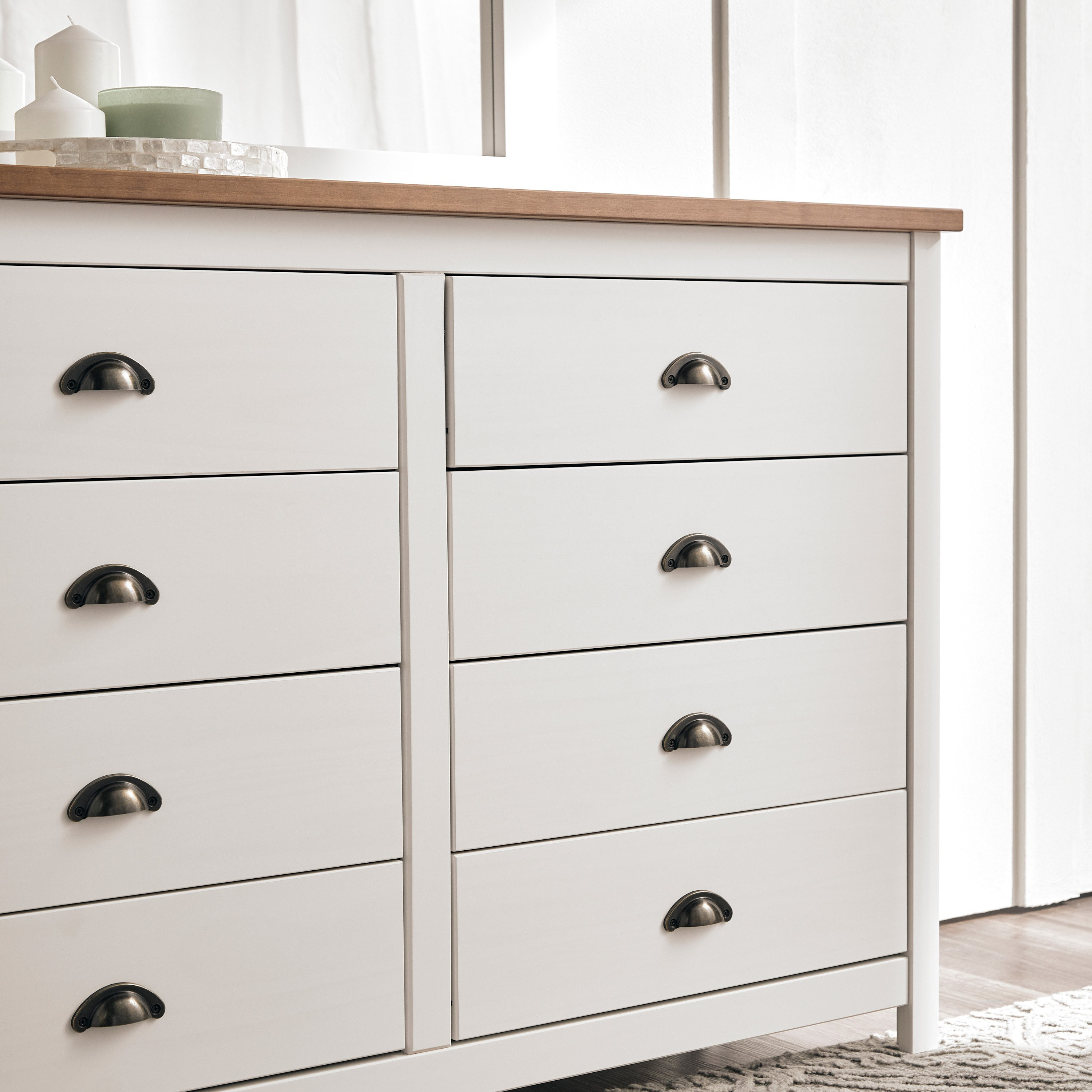 Shop Pinewood 8-Drawer Dresser with Mirror | Home Centre UAE