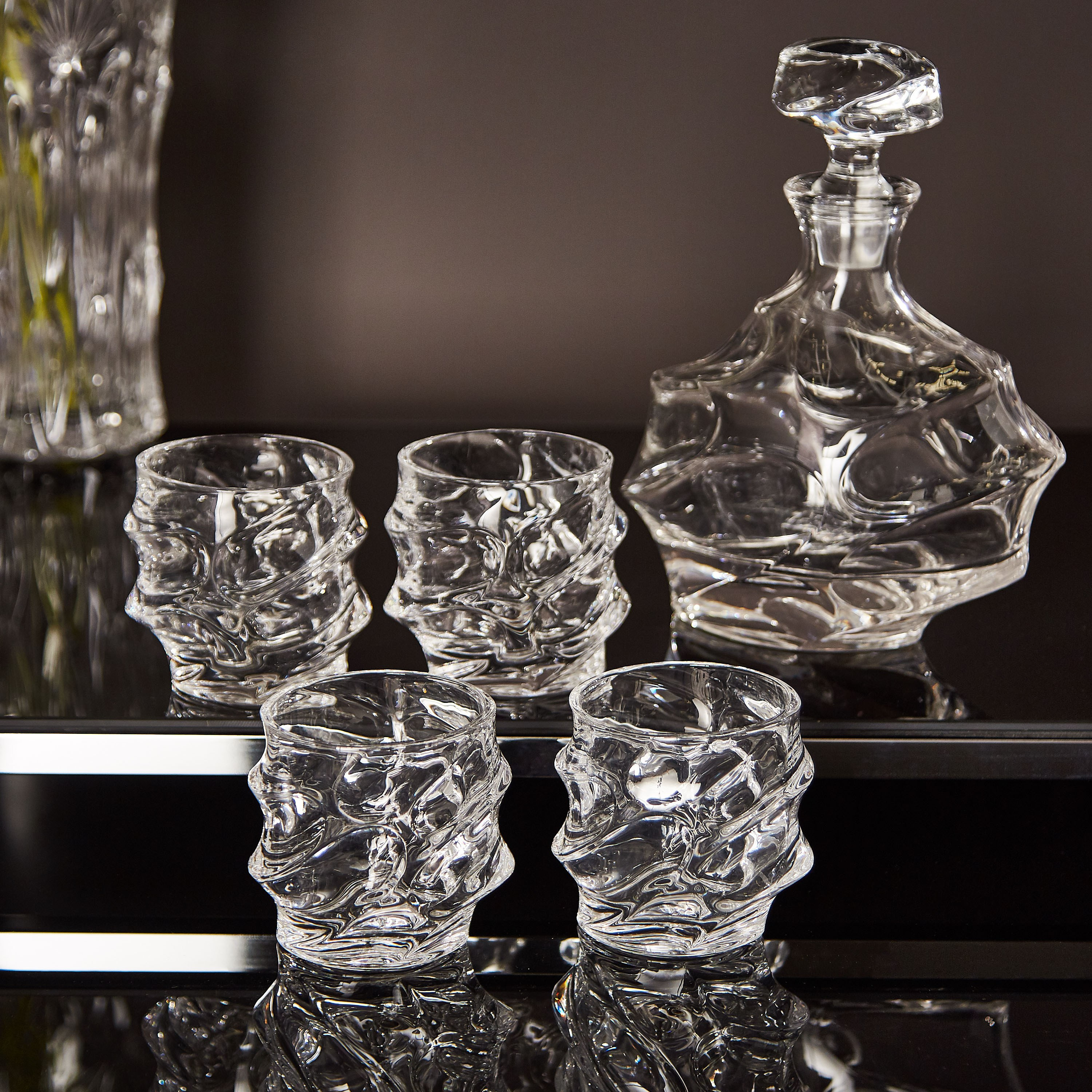 Shop Ergo 5 Piece Glass Decanter Set Online Home Centre Bahrain