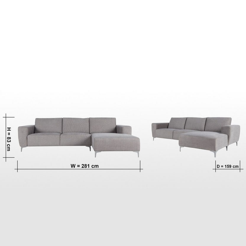 3 Seater Fabric Right Corner Sofa