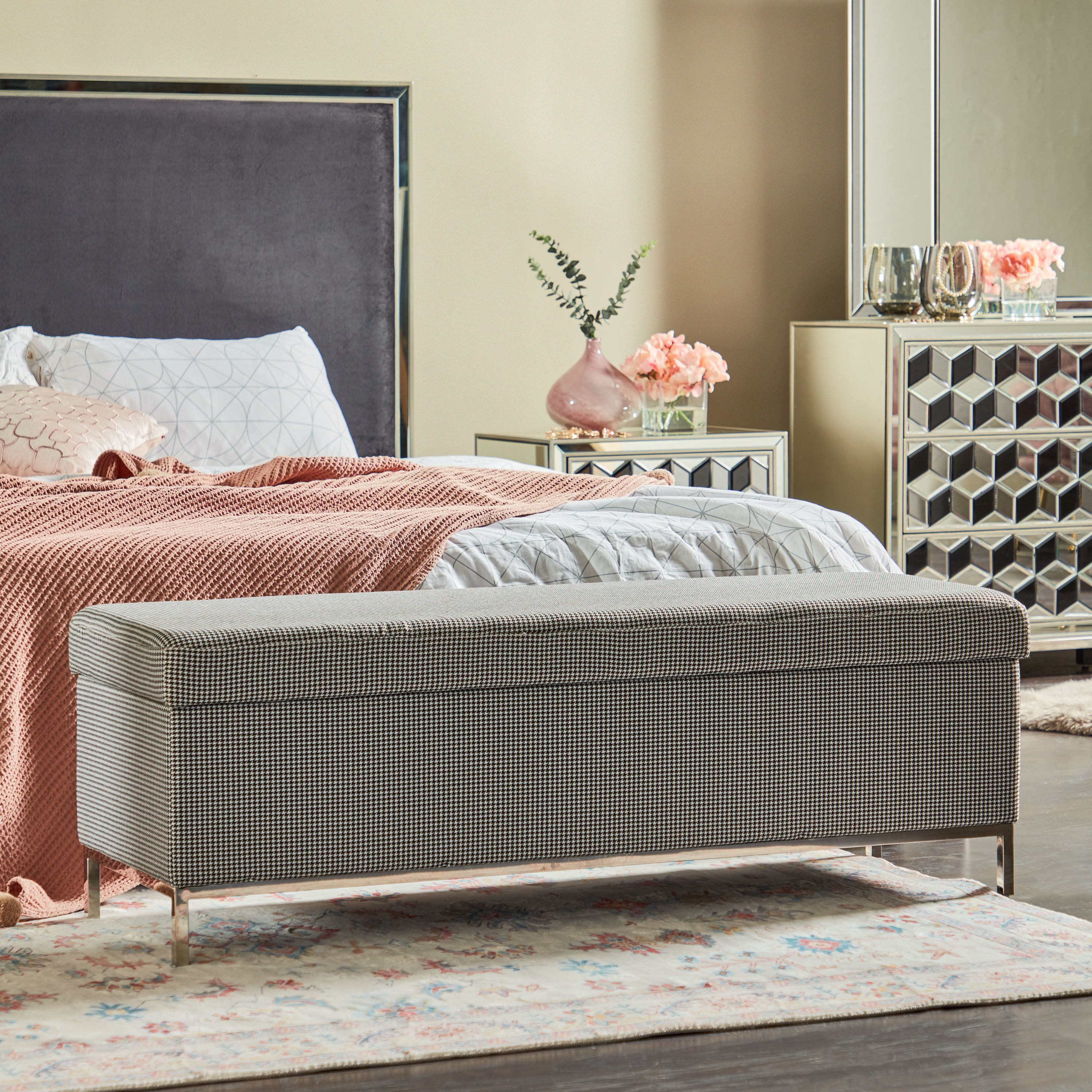 Shop Prism Fabric Bench with Storage | Homecentre Egypt