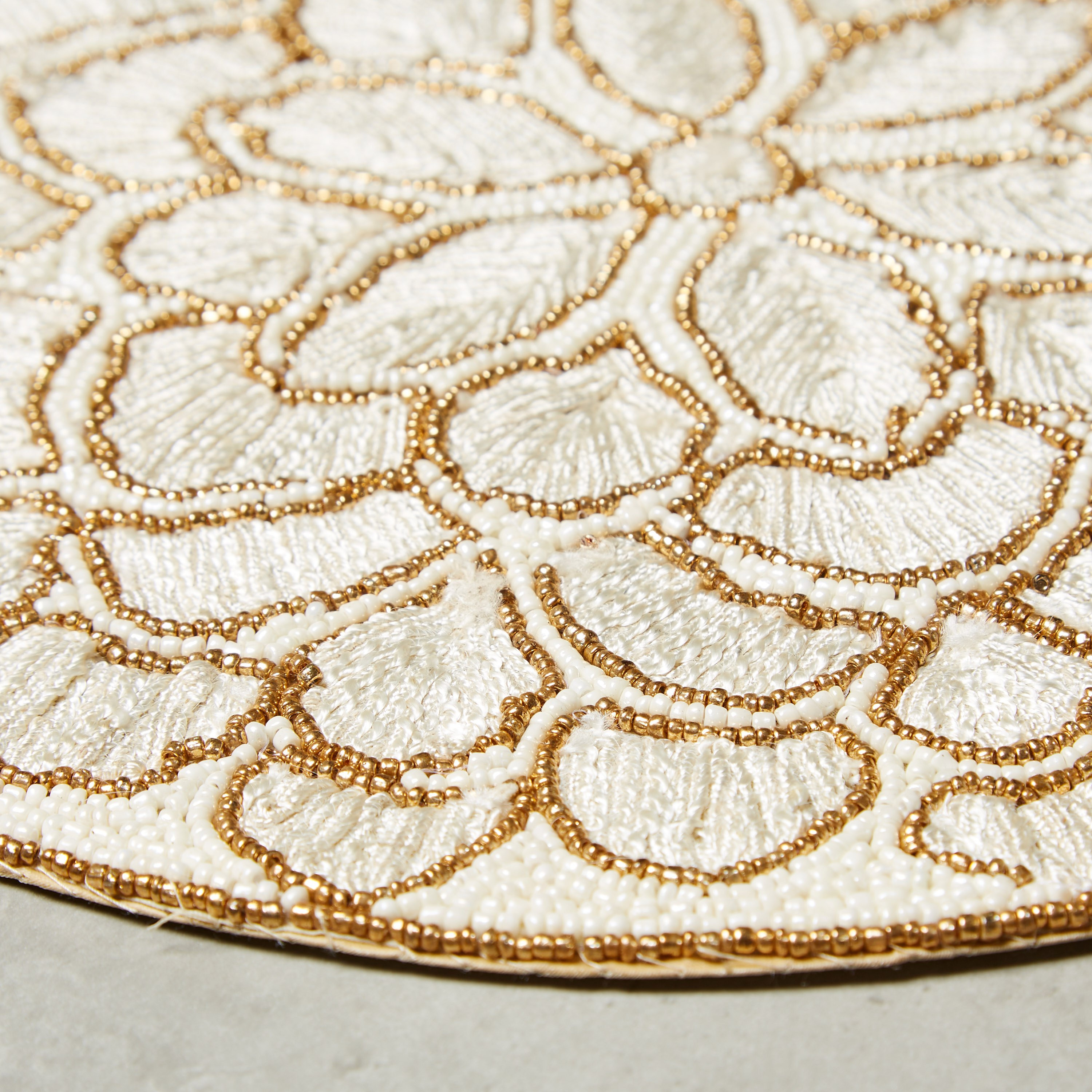 Fiona Beaded Round Placemat - 38 cm-household-dining-tablelinen-placemats-image-2