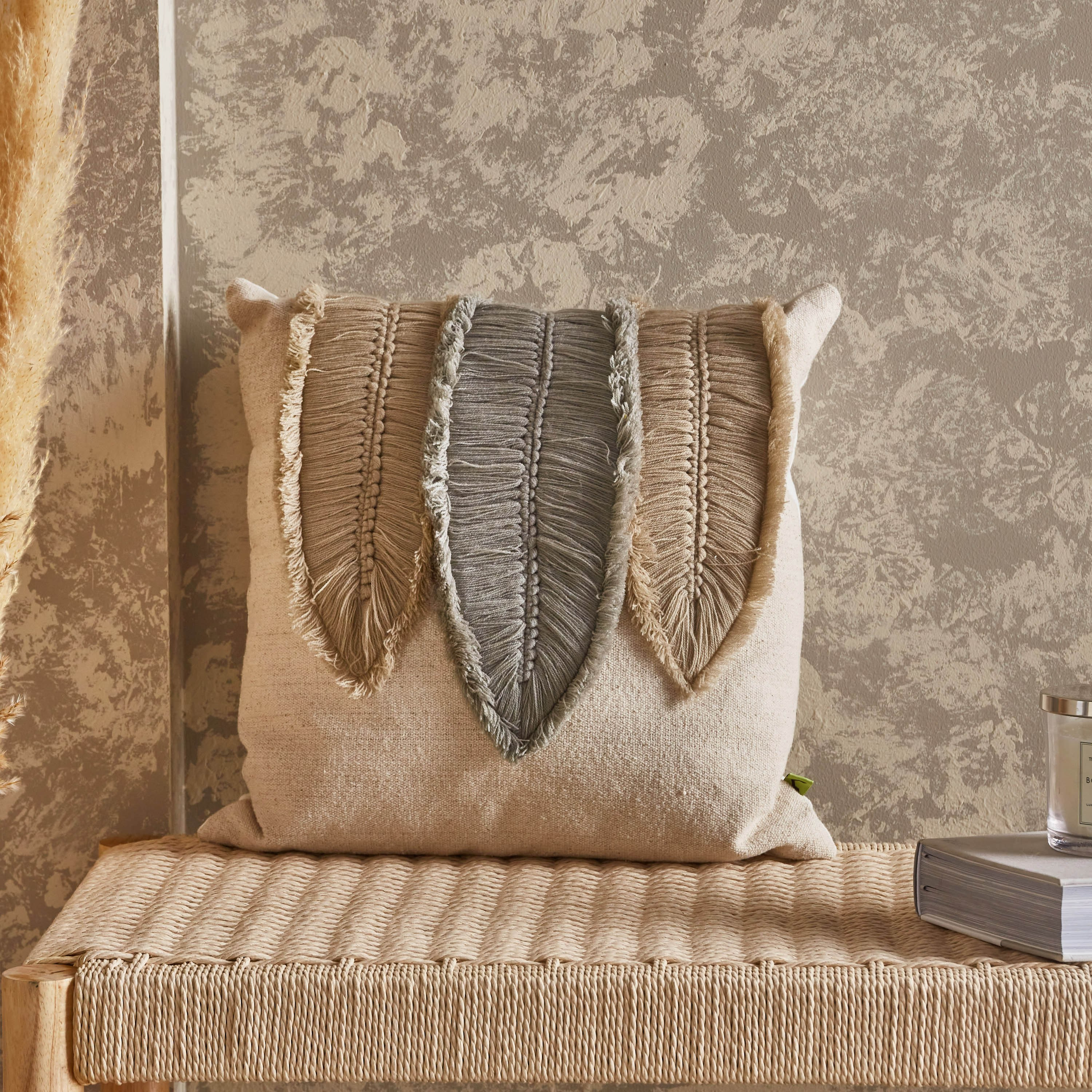 Feather Frill Filled Cushion - 45x45 cm-household-cushionsandthrows-filledcushions-decorativecushions-image-1