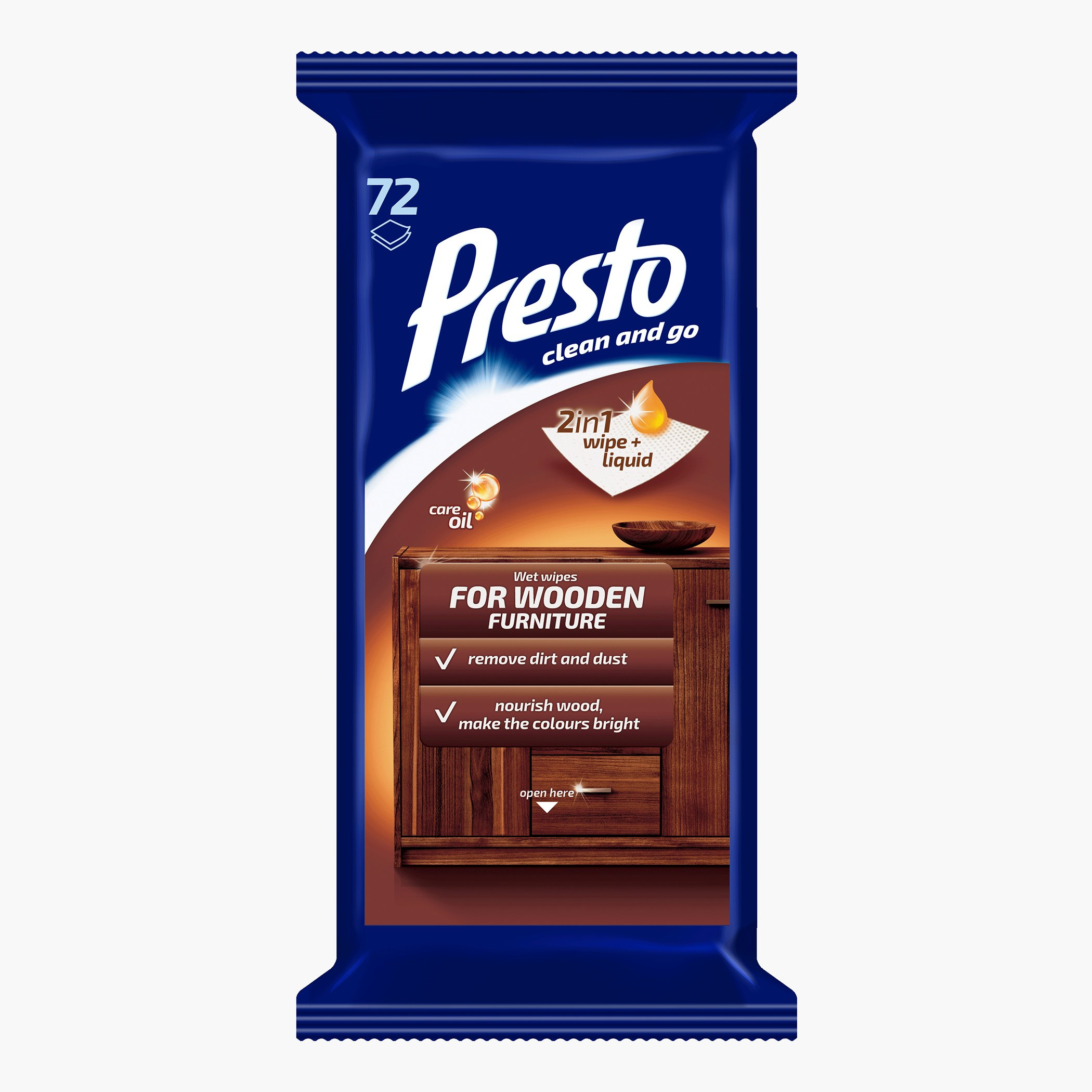 Presto Household Wooden Wet Wipes - Set of 72