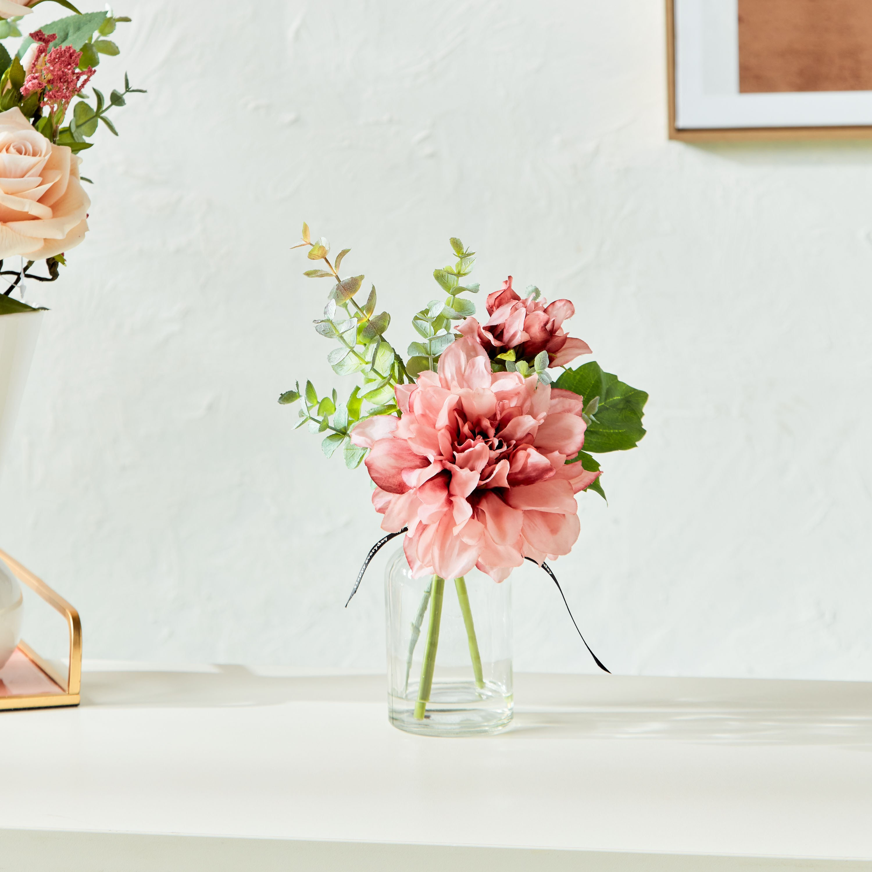 Dahlia in Glass Vase-household-gardenandoutdoor-artificialflowersandplants-flowers-image-1