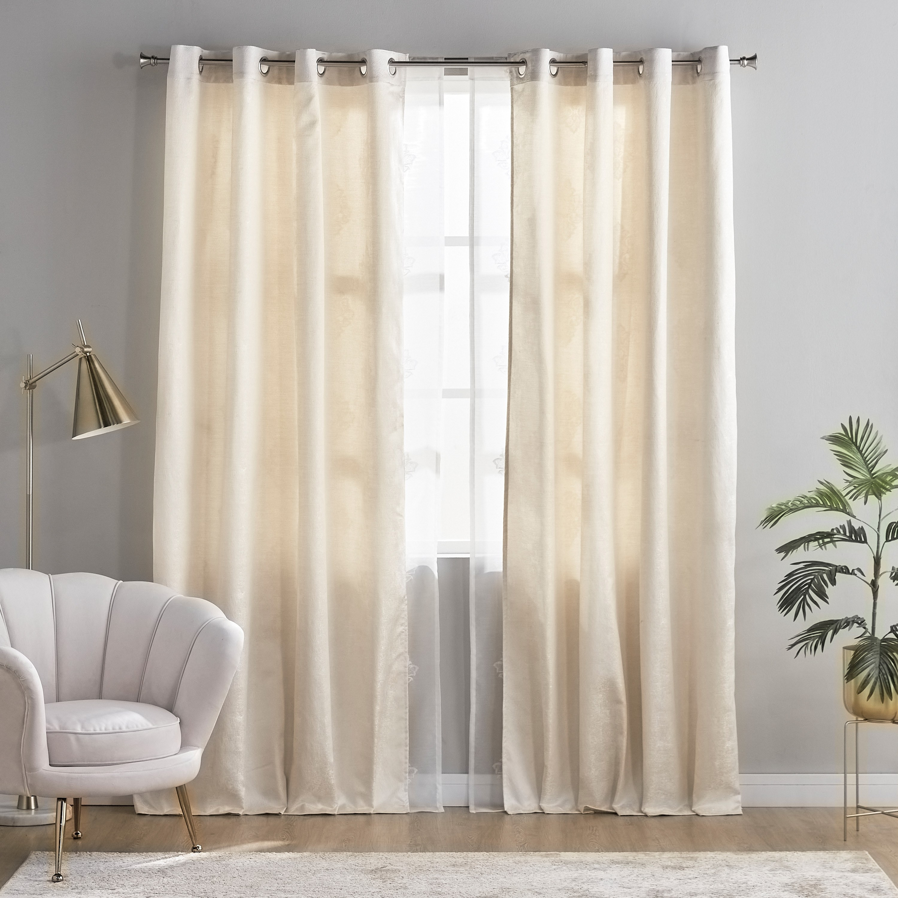 Allure 4-Piece Plain Curtain Set - 140x240 cm