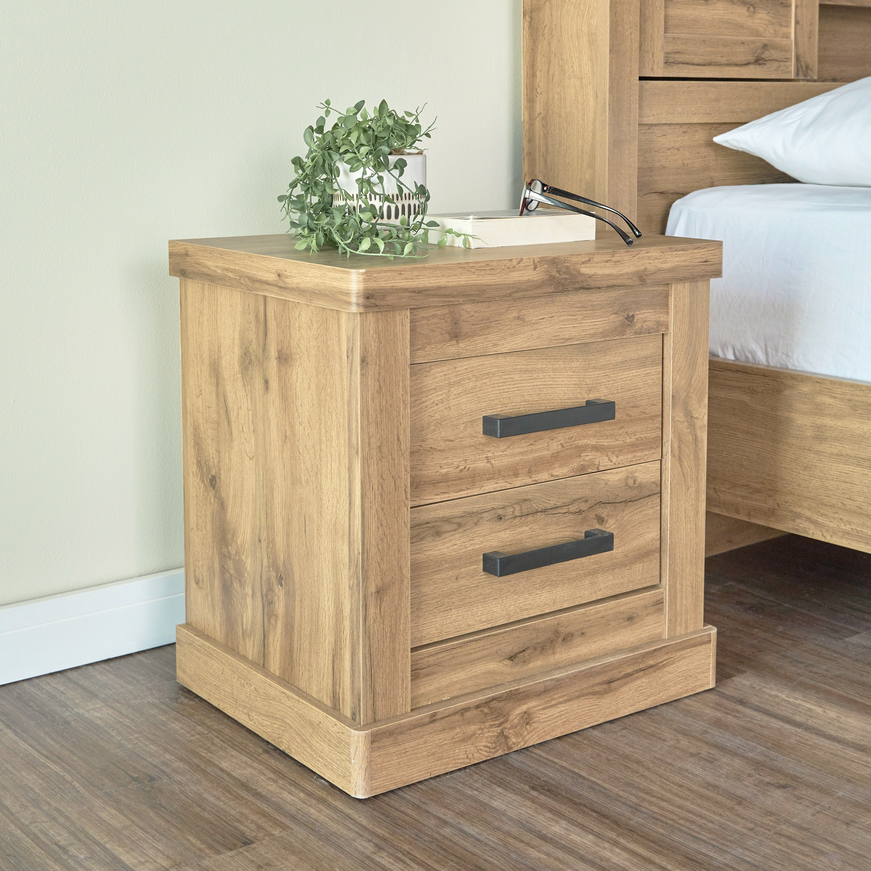 Bedside tables and chest online of drawers set