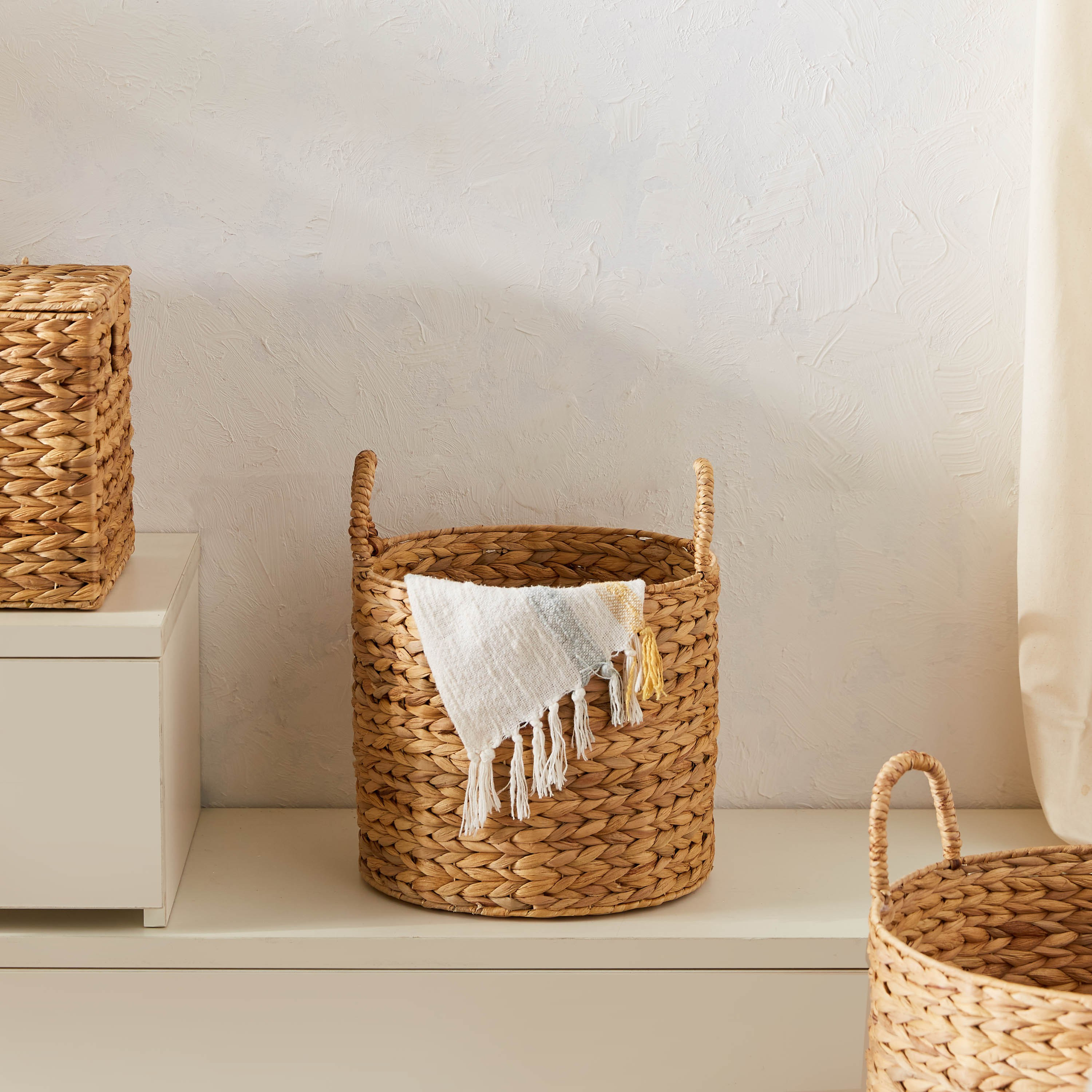York Cylinder Basket with Handle - 27 cm-household-storage-storagesolutions-storageboxesandbaskets-image-1