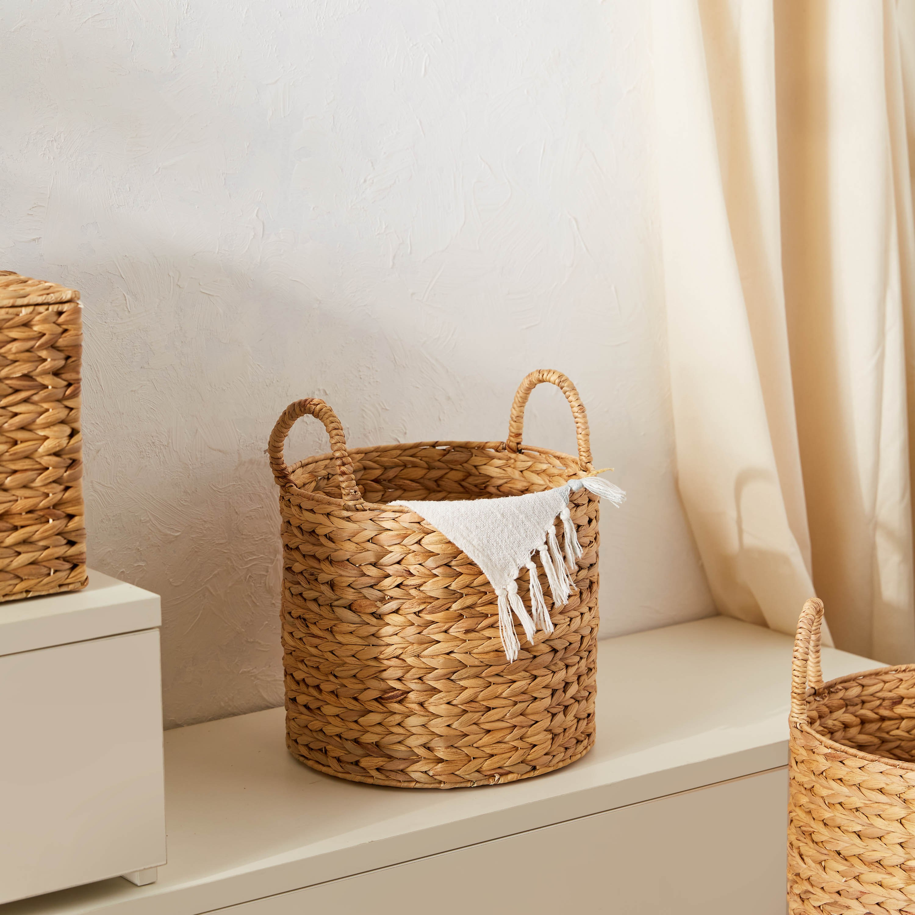 York Cylinder Basket with Handle - 27 cm-household-storage-storagesolutions-storageboxesandbaskets-image-2