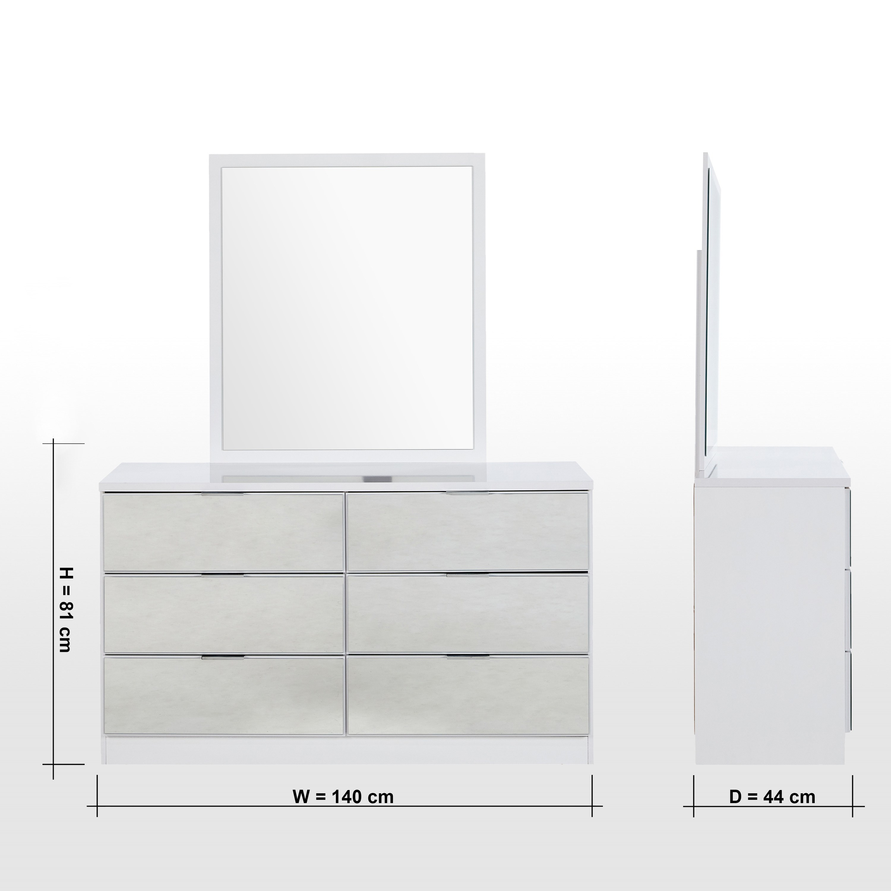 White glass online dresser