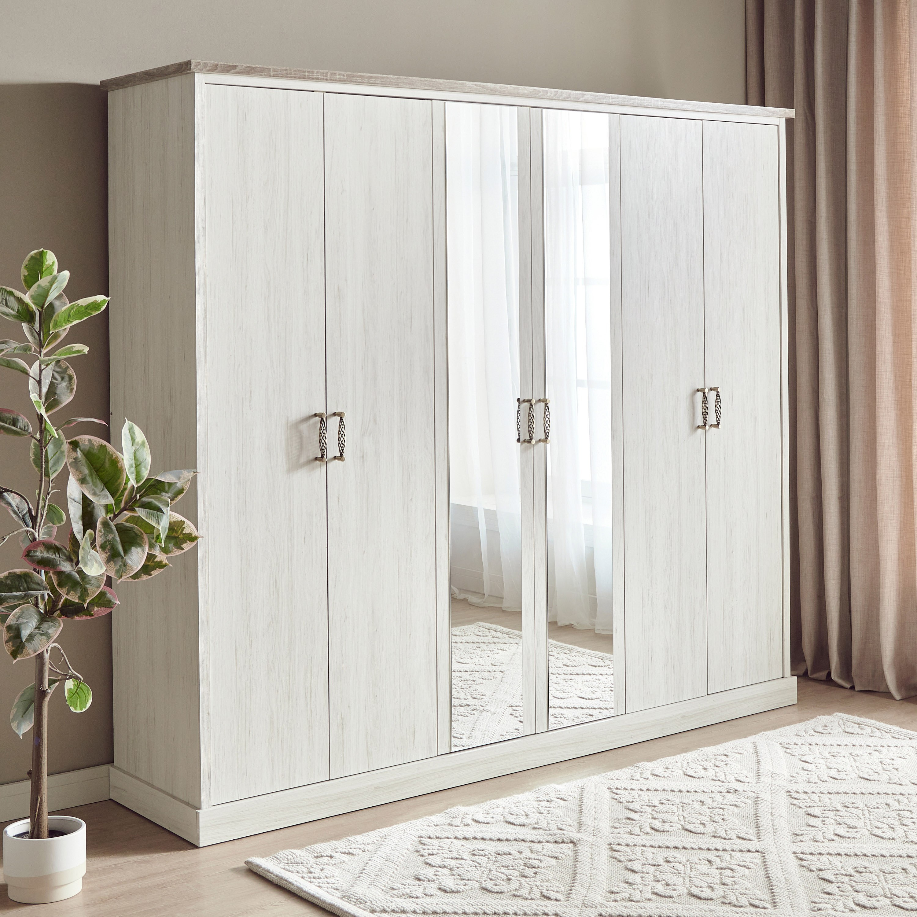 Chevron 6-Door Wardrobe
