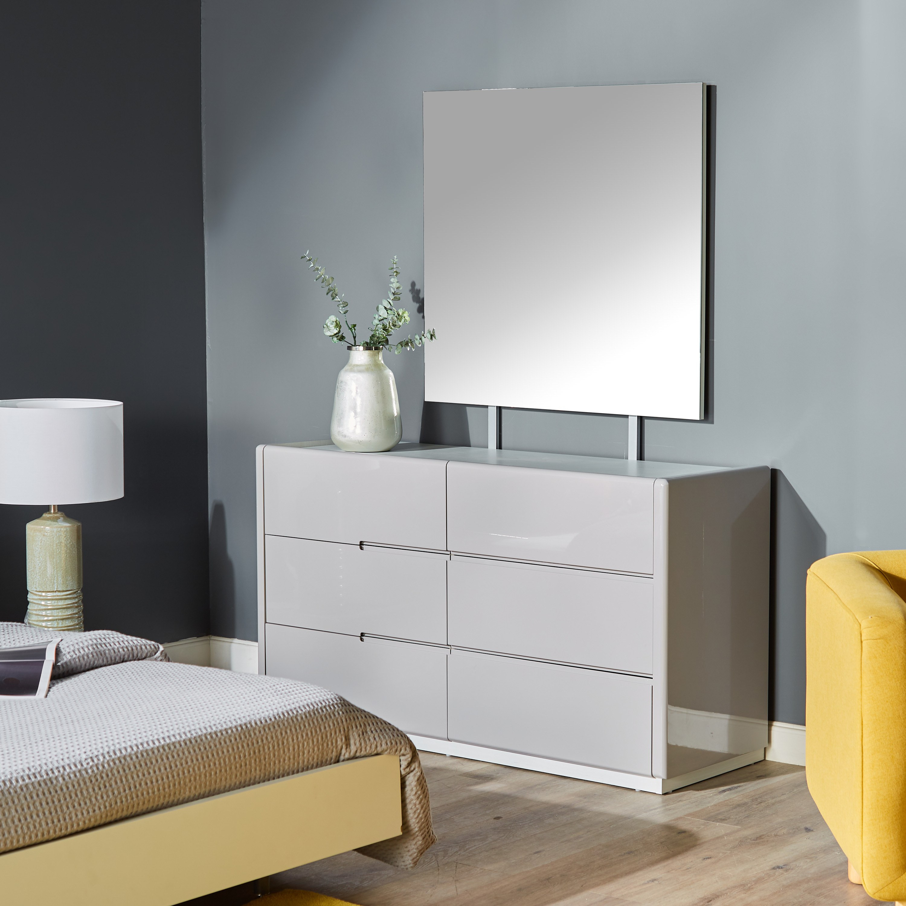 Shop Walden 3 Drawer Dresser with Mirror Online Home Centre UAE