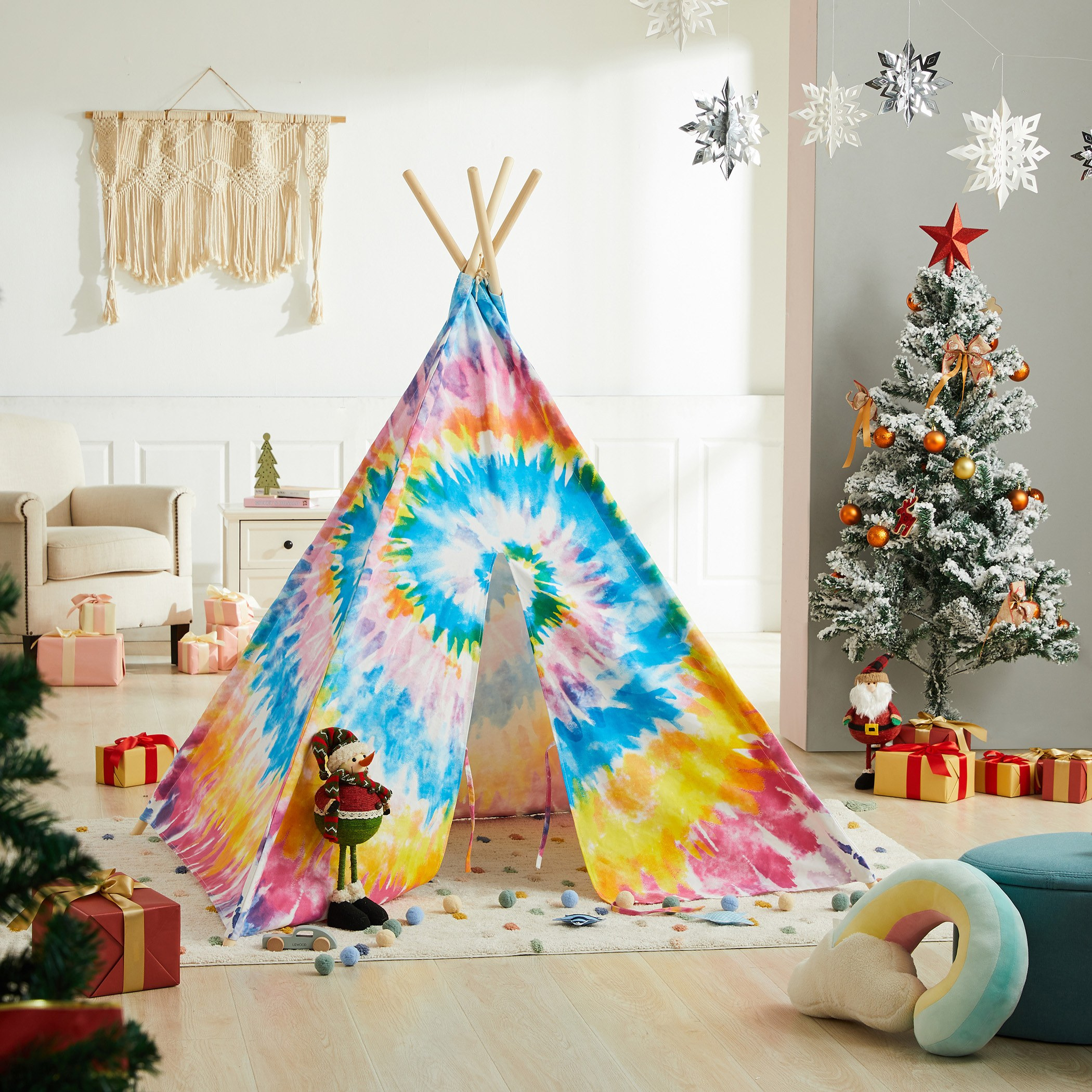 Tie-dye Style Teepee Tent - 110x110x162 cm-babyandkids-toys-teepeesandplaytents-image-1