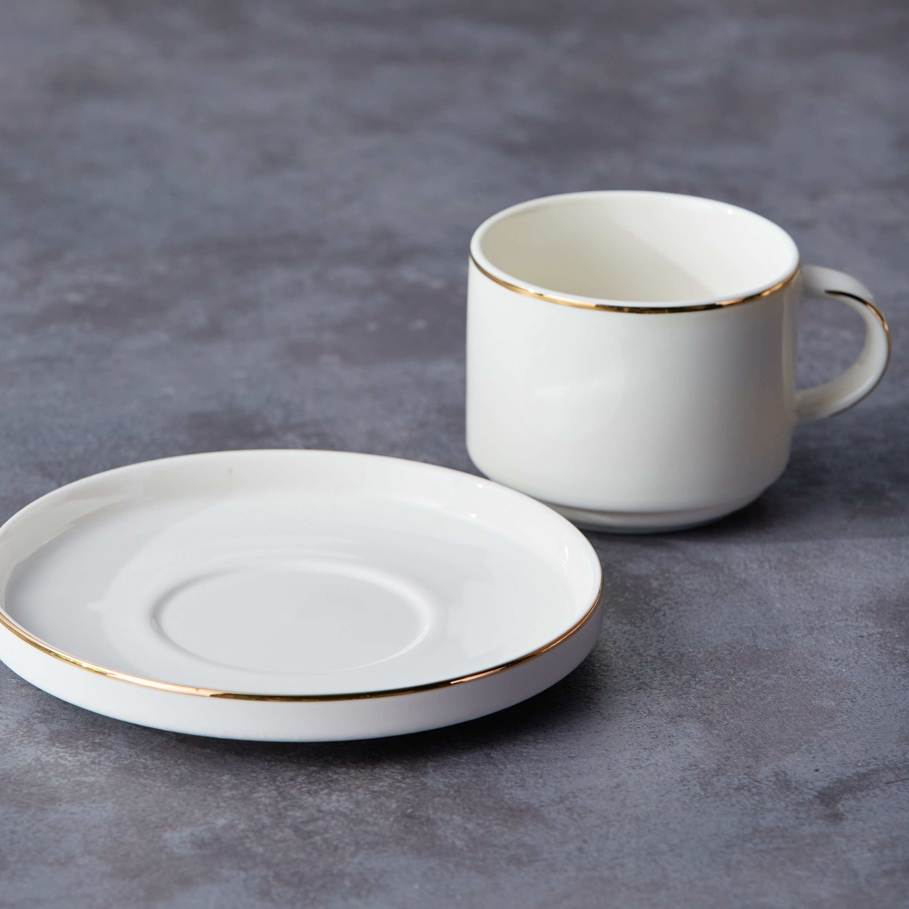 طقم فنجان وصحن خزف صيني - جريس - 200 مل - لشخص واحد-household-dining-dinnerware-dinnerwarecollections-image-4