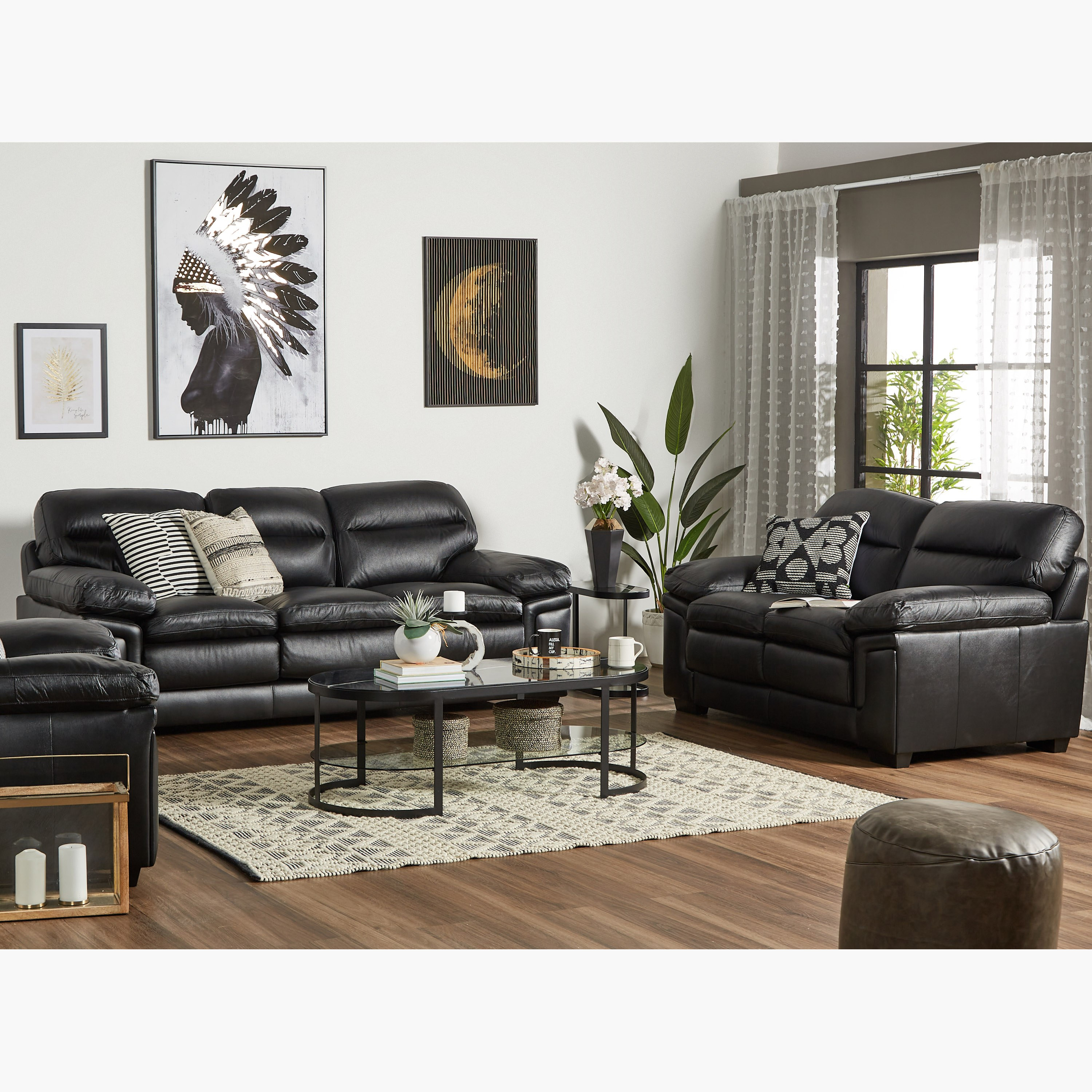 Leather couch and loveseat outlet set