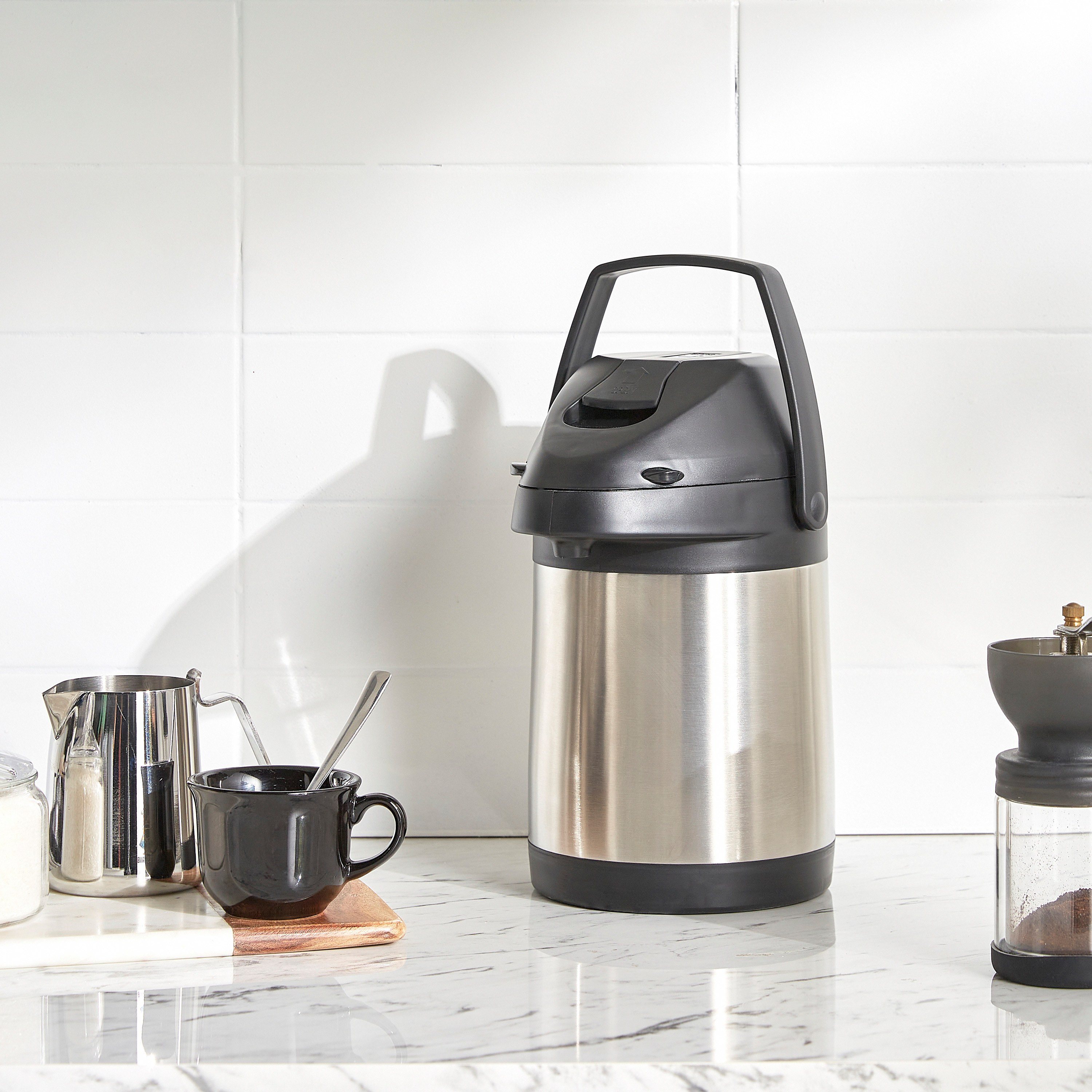 Zeeshan Stainless Steel Airpot Dispenser - 2.5 L-household-dining-teaandcoffee-vacuumflaskscoffeeandteapots-image-4
