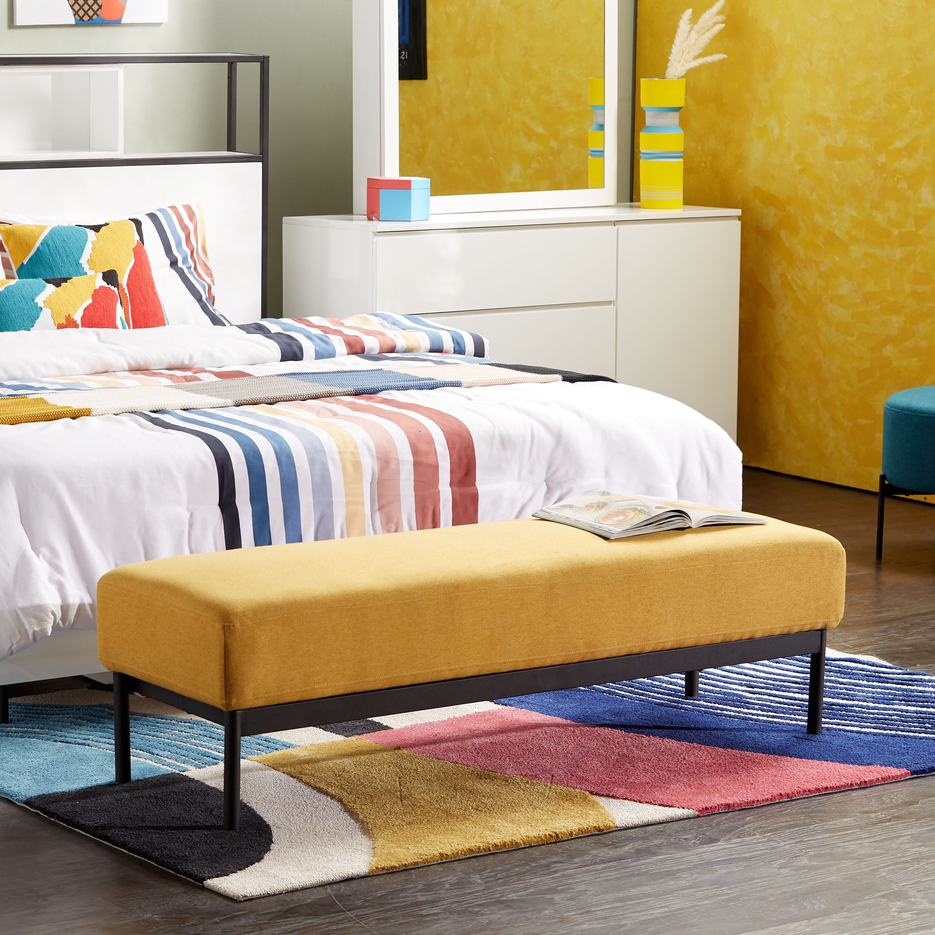 Shop Sinclair Fabric Bench | Home Centre Kuwait