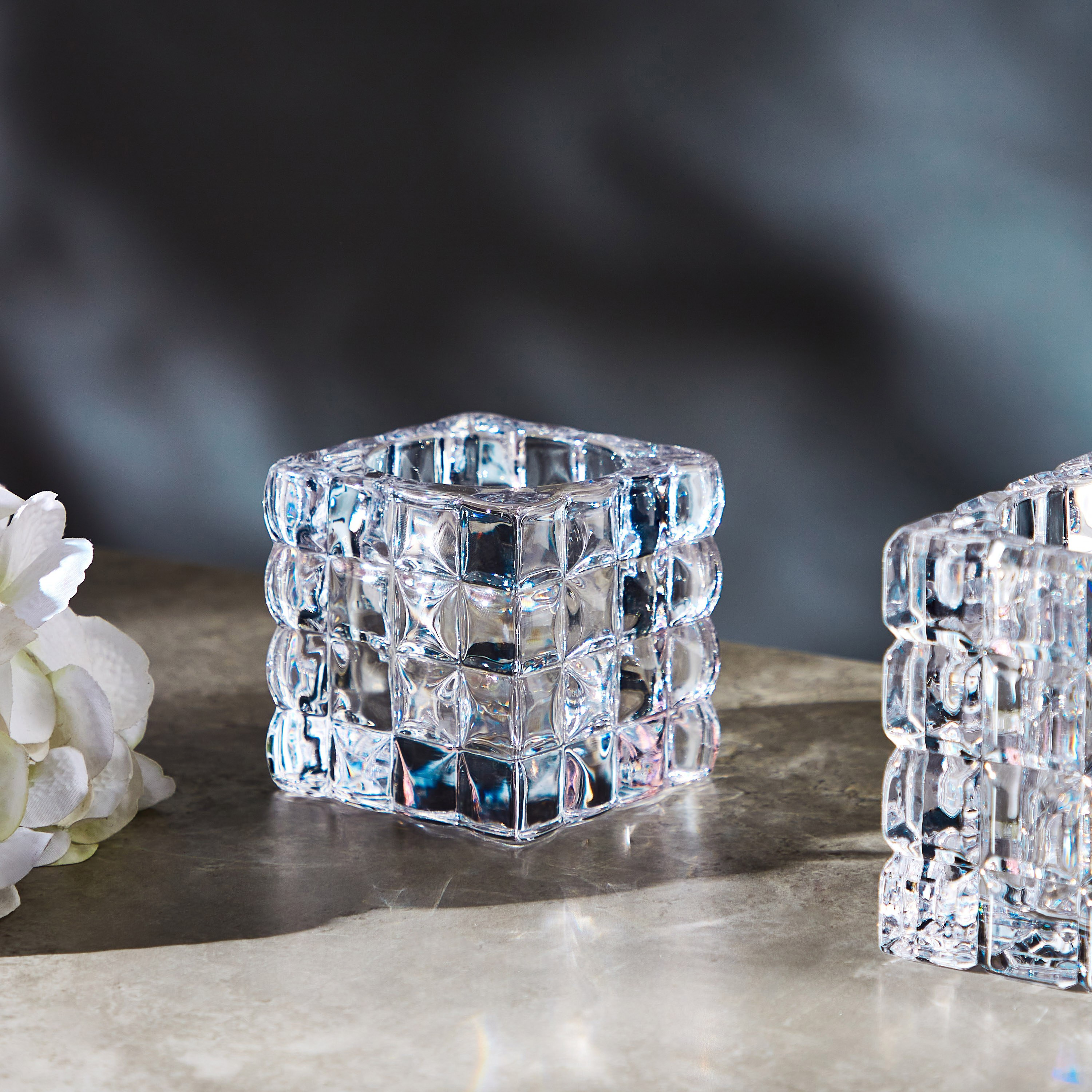 Entrada Crystal Square Tealight Candleholder-household-decor-candleholdersandlanterns-image-1