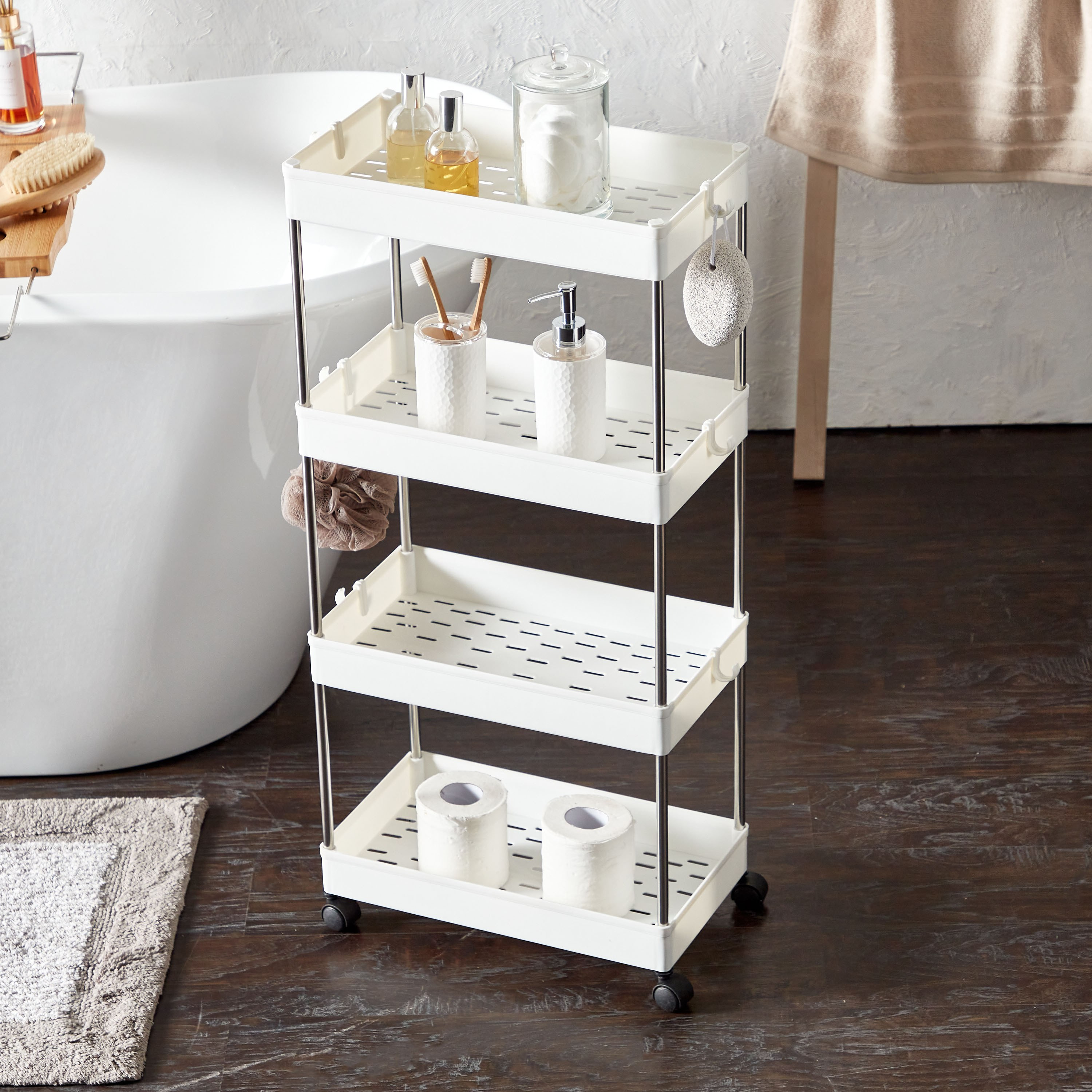 Blanc 4-Tier Storage Trolley-household-bathandlaundry-bathroomorganizing-bathroomracksandtrolleys-image-2