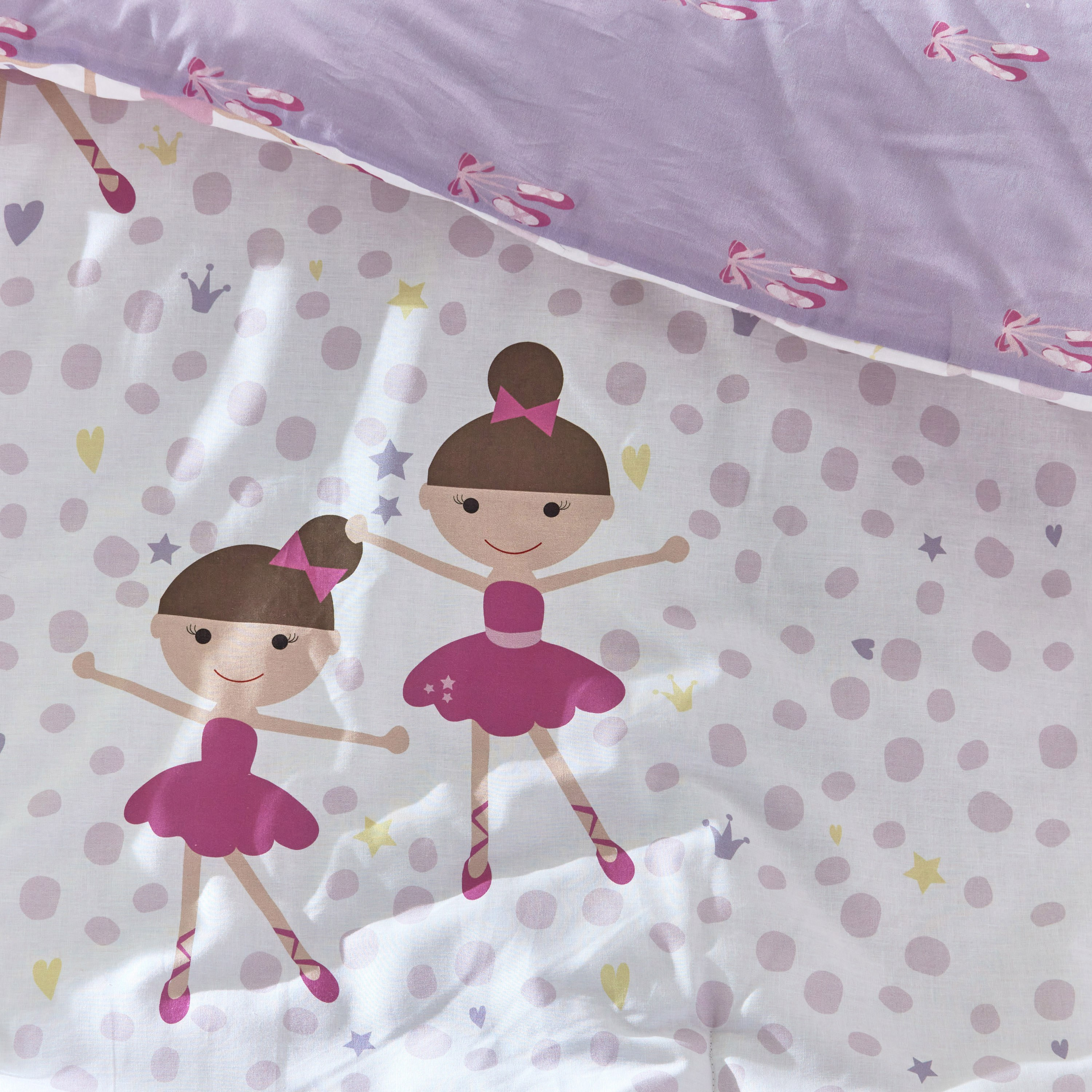 Bunting Ballerinas 2-Piece Single Comforter Set - 135x220 cm-babyandkids-beddingandwindows-bedding-comforters-image-3