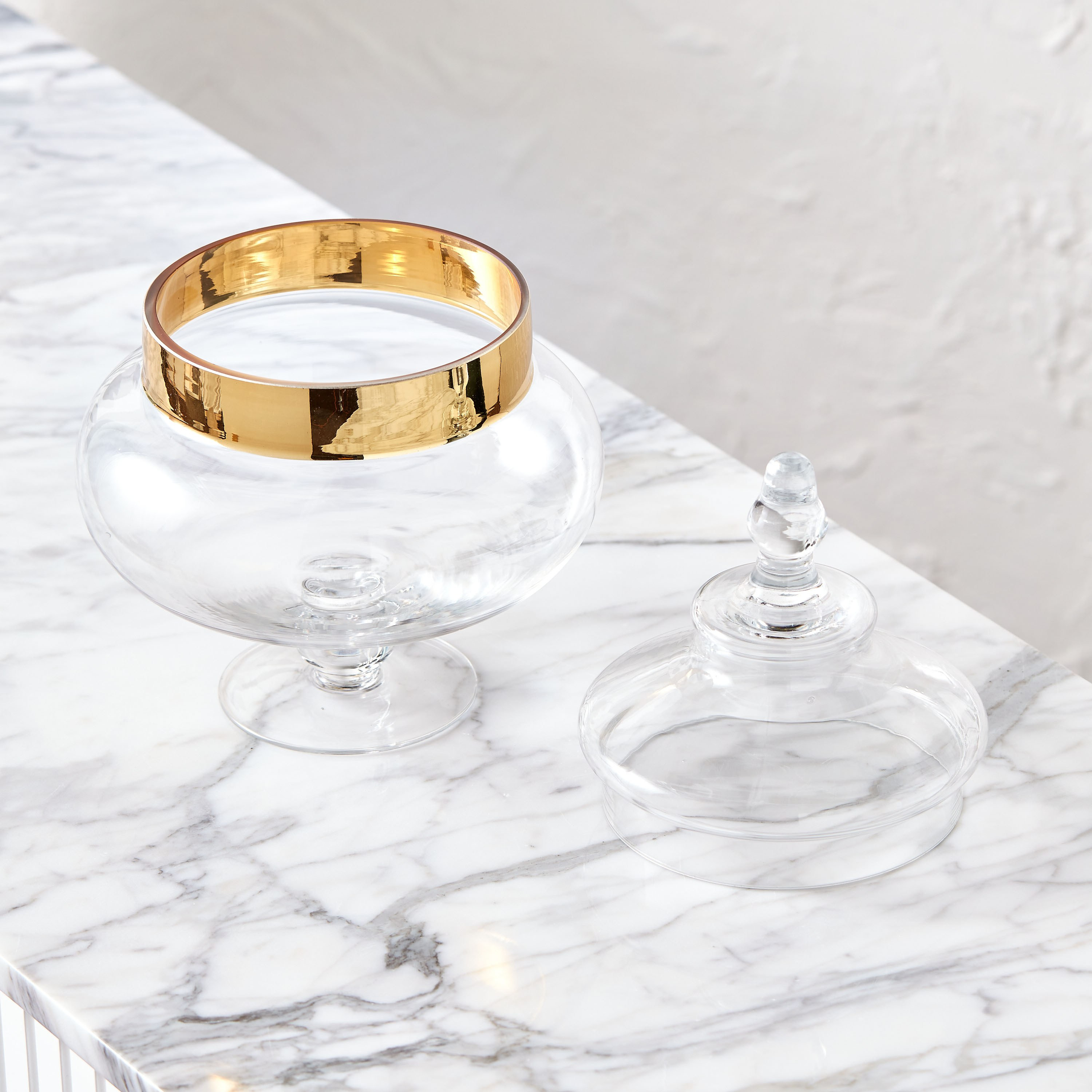 Mystical Storage Jar with Gold Rim - 2.2 L-household-kitchen-foodstorage-pantryandstorage-image-2