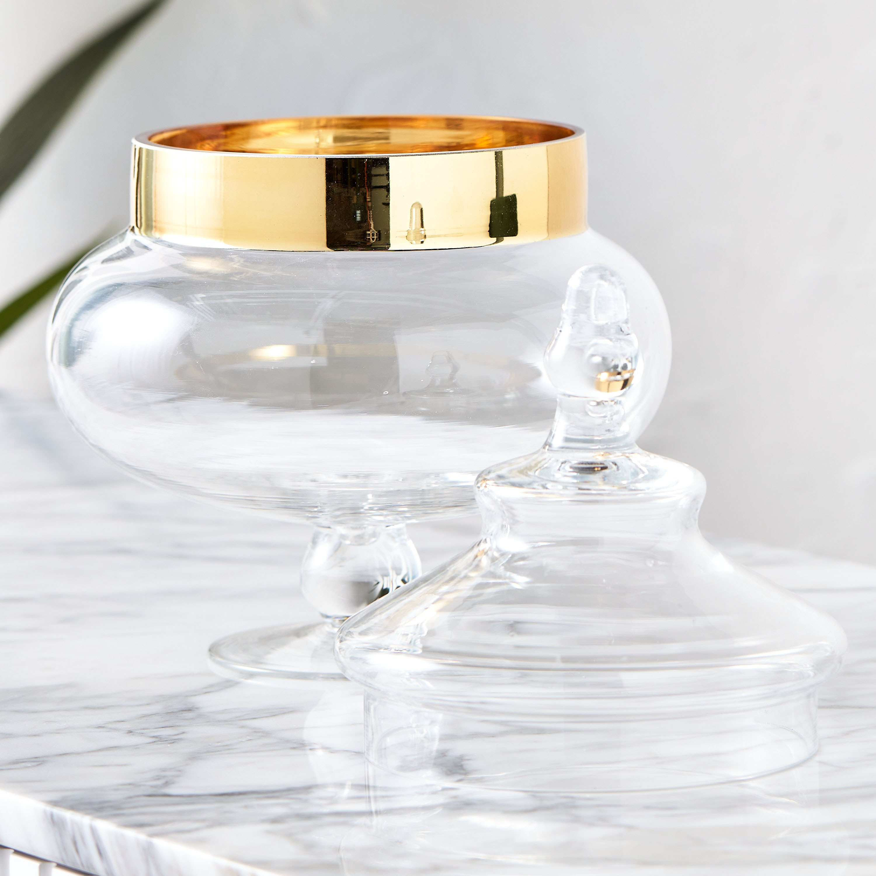 Mystical Storage Jar with Gold Rim - 2.2 L-household-kitchen-foodstorage-pantryandstorage-image-3