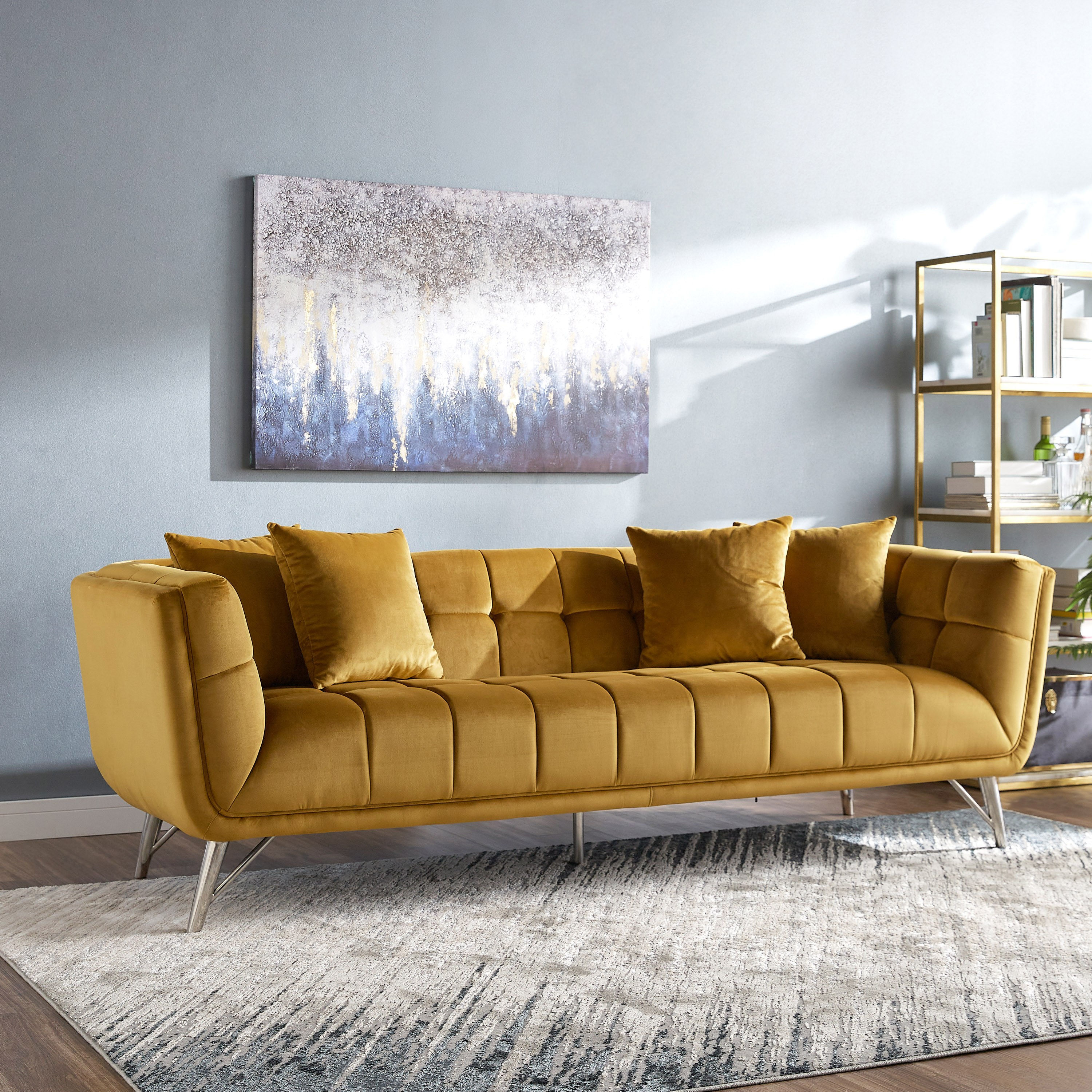Shop Neyo 3-Seater Velvet Sofa Homecentre Egypt