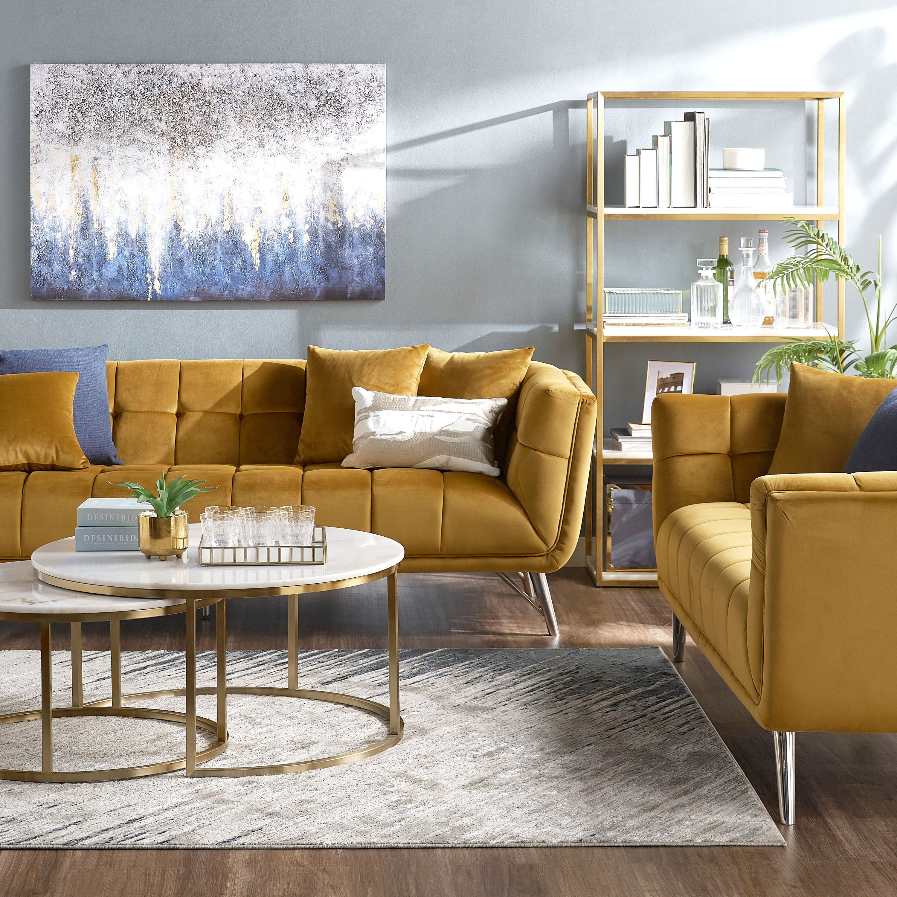 Yellow gold outlet sofa