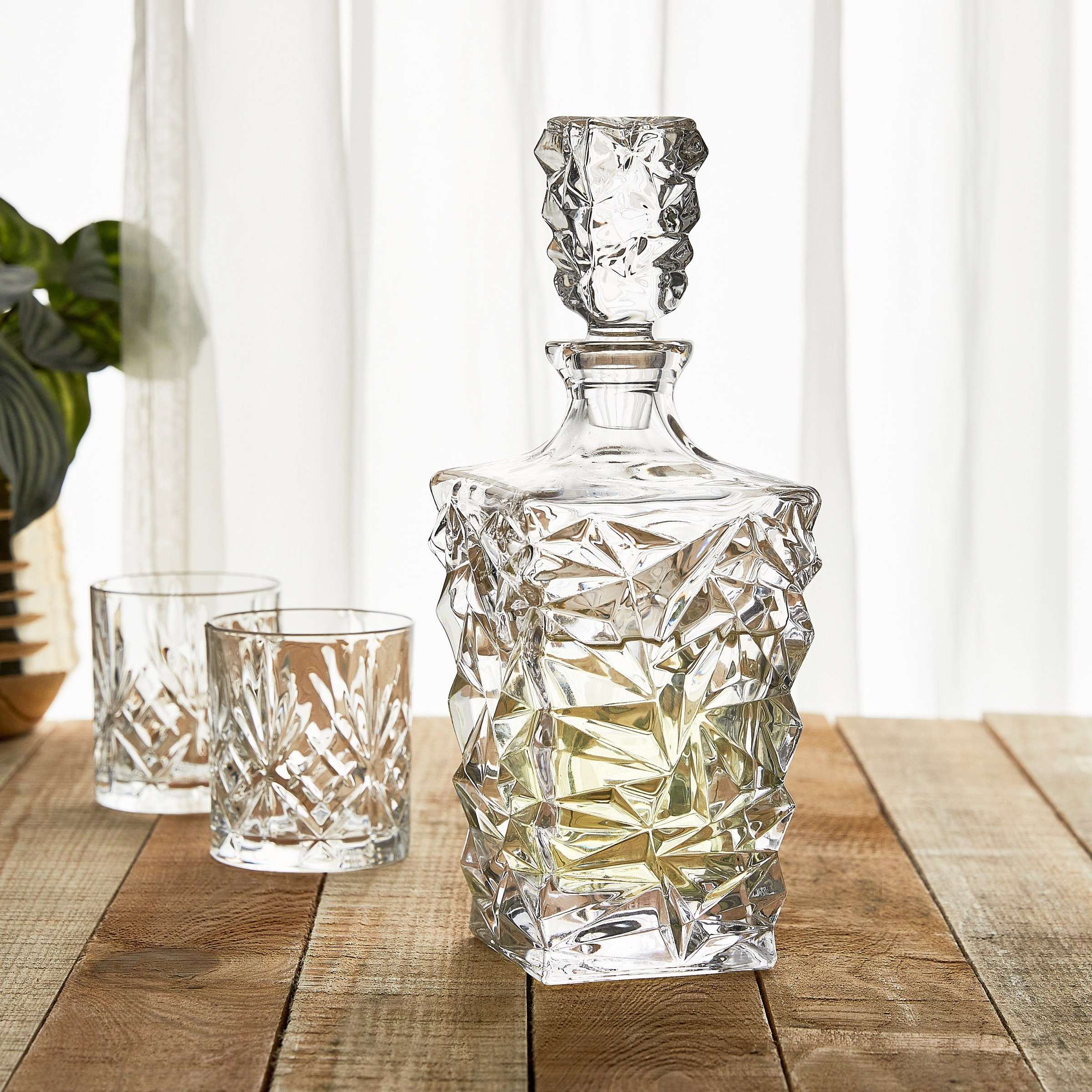 Ice Cube Glass Decanter - 880 ml-household-dining-drinkserveware-jugsdecantersandcarafes-image-3