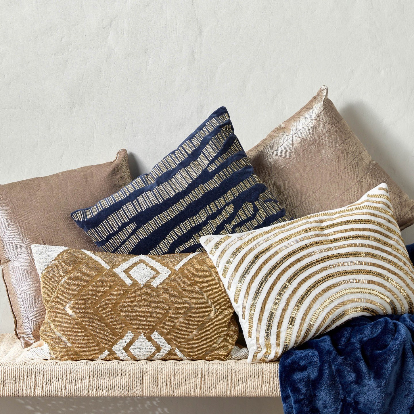 Geometric Glitz 2-Piece Filled Cushion Set - 42x42 cm-household-cushionsandthrows-filledcushions-decorativecushions-image-4