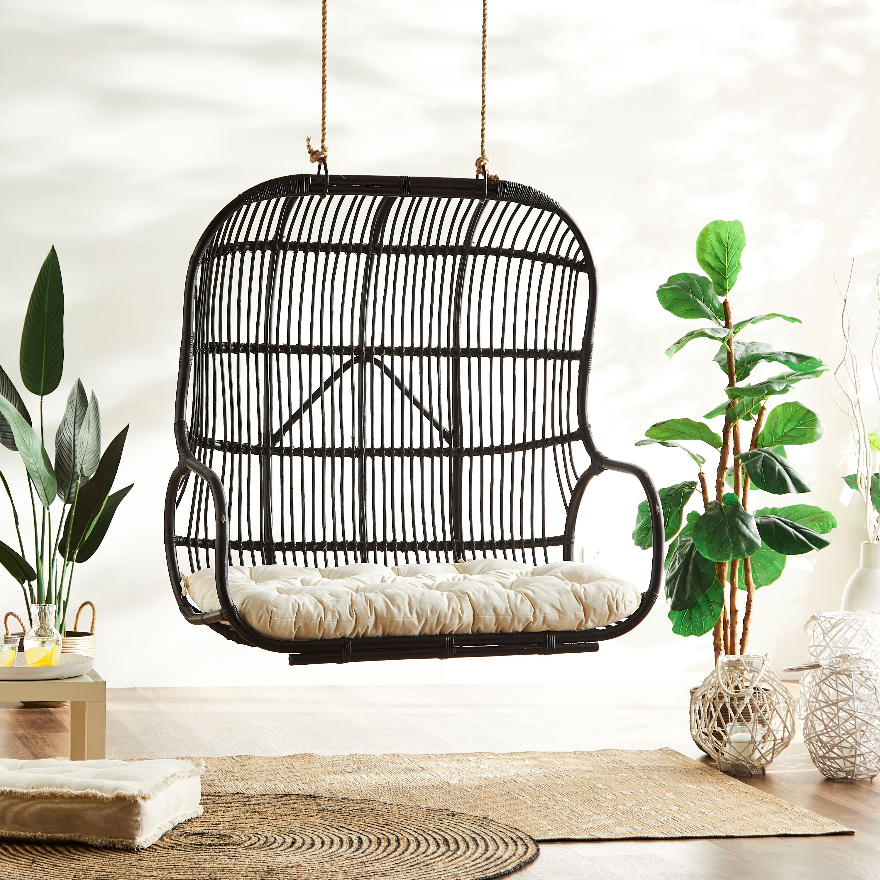 Outdoor rattan outlet swing