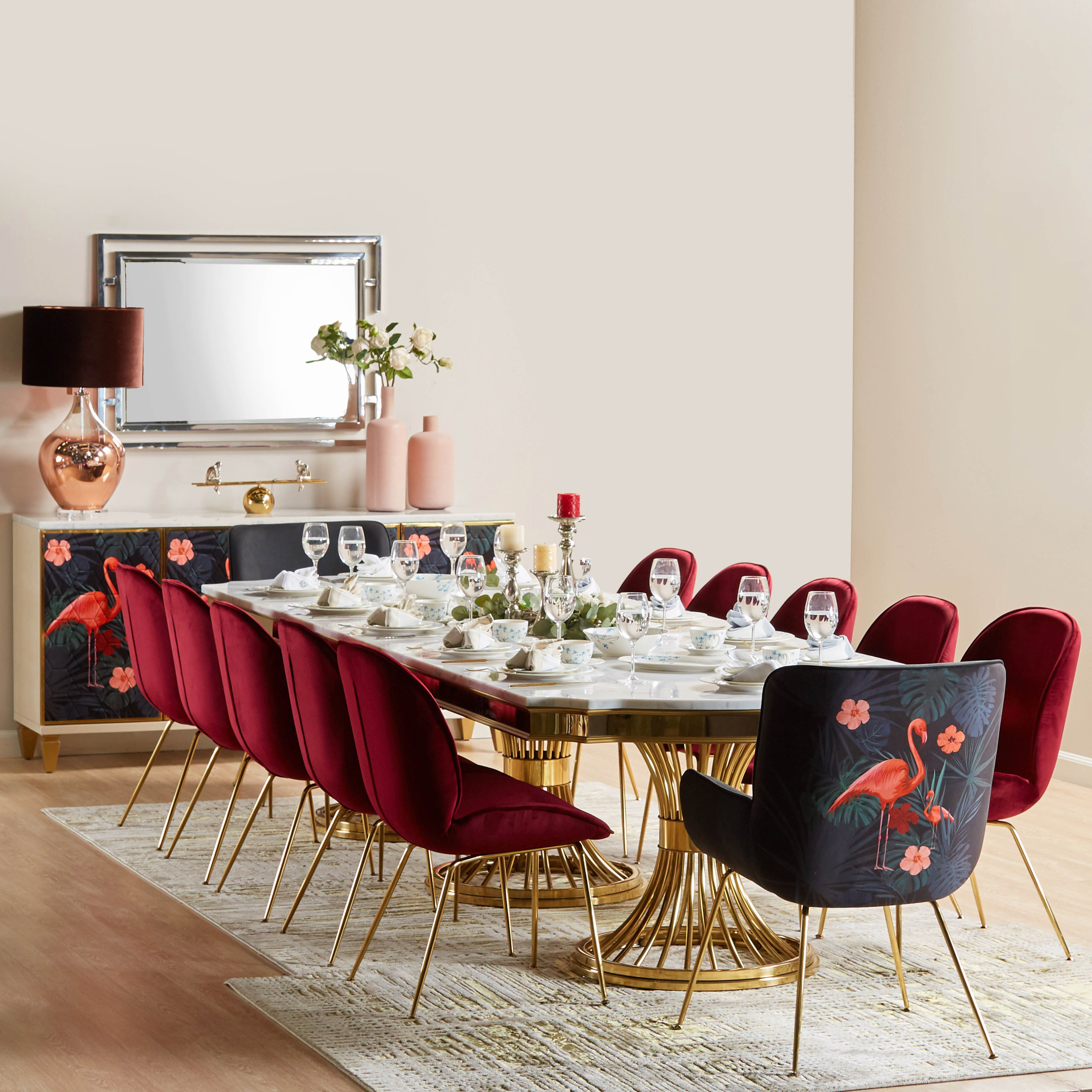 Shop Cesena 12-Seater Marble Top Dining Table Homecentre Egypt