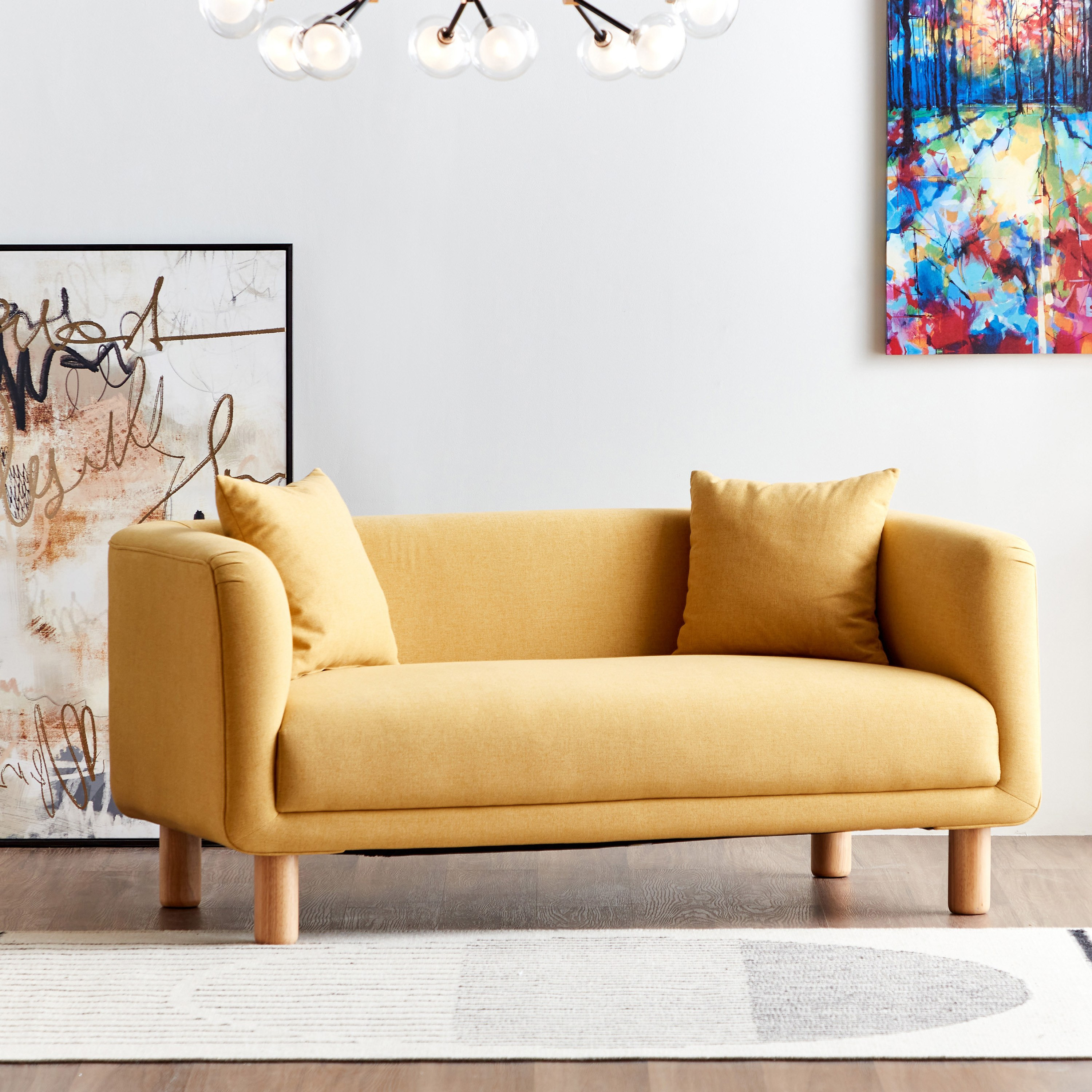 Mustard two on sale seater sofa