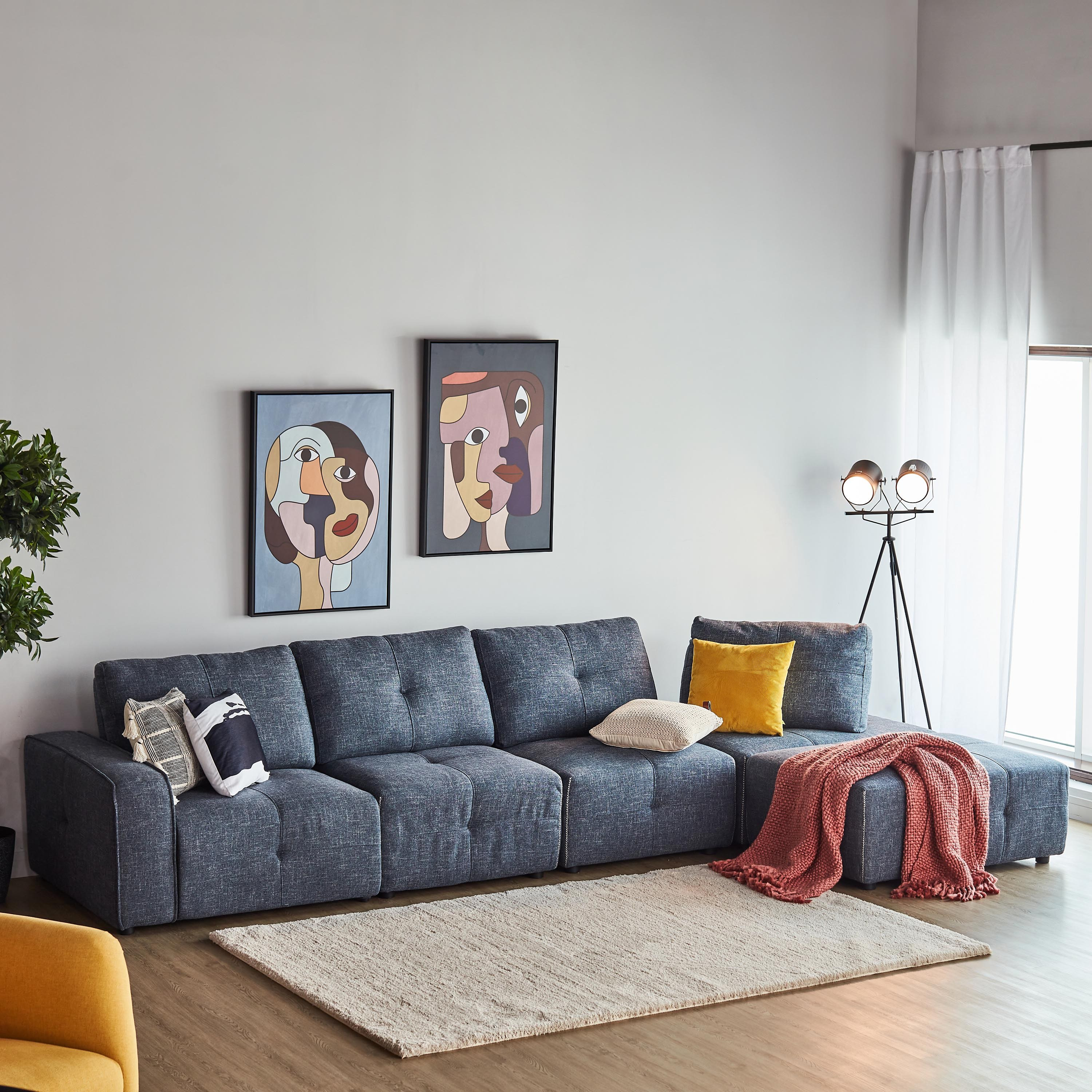 Shop Larry 4-Seater Fabric Electric Recliner Homecentre Egypt