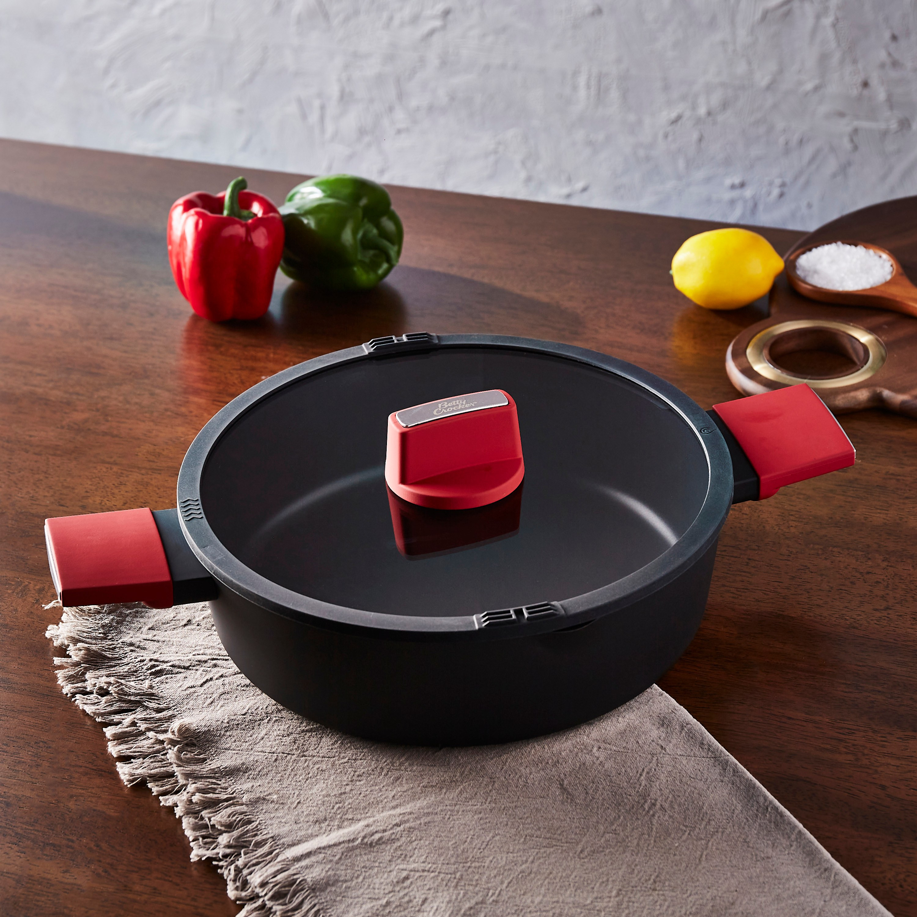 Betty Crocker Shallow Casserole with Lid - 28x28x8 cm-household-kitchen-cookware-potsandpans-image-1