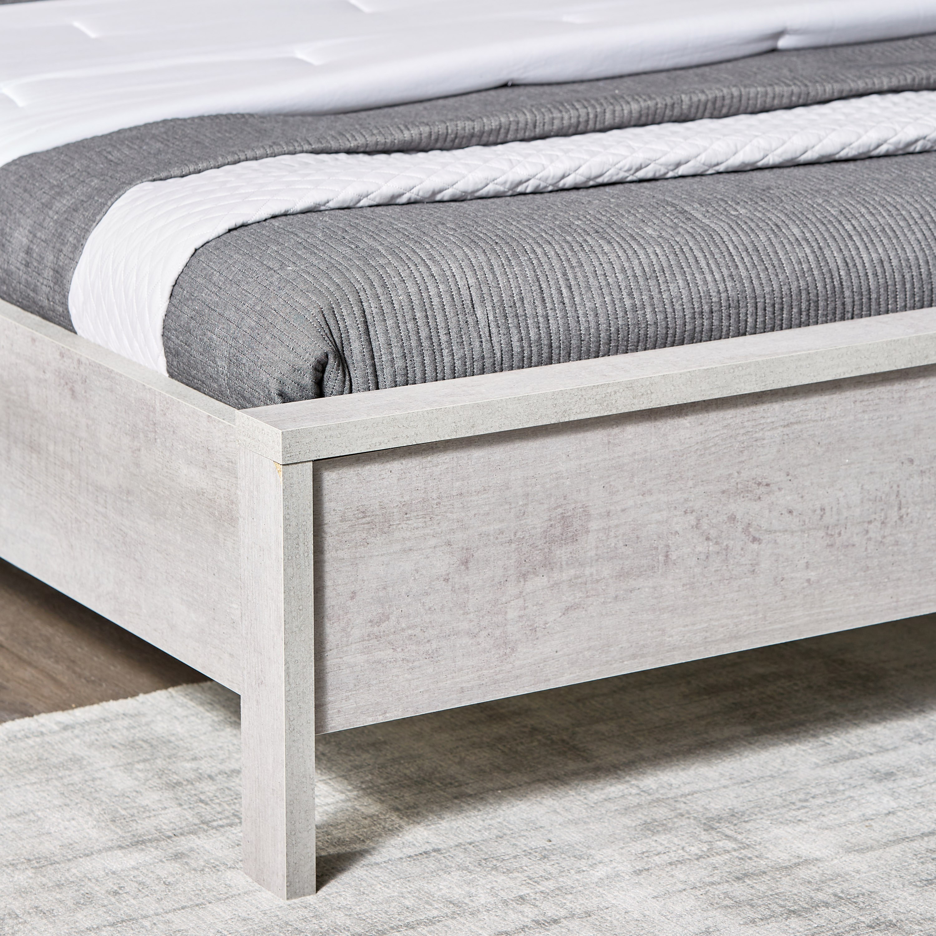 Grey wood on sale king bed