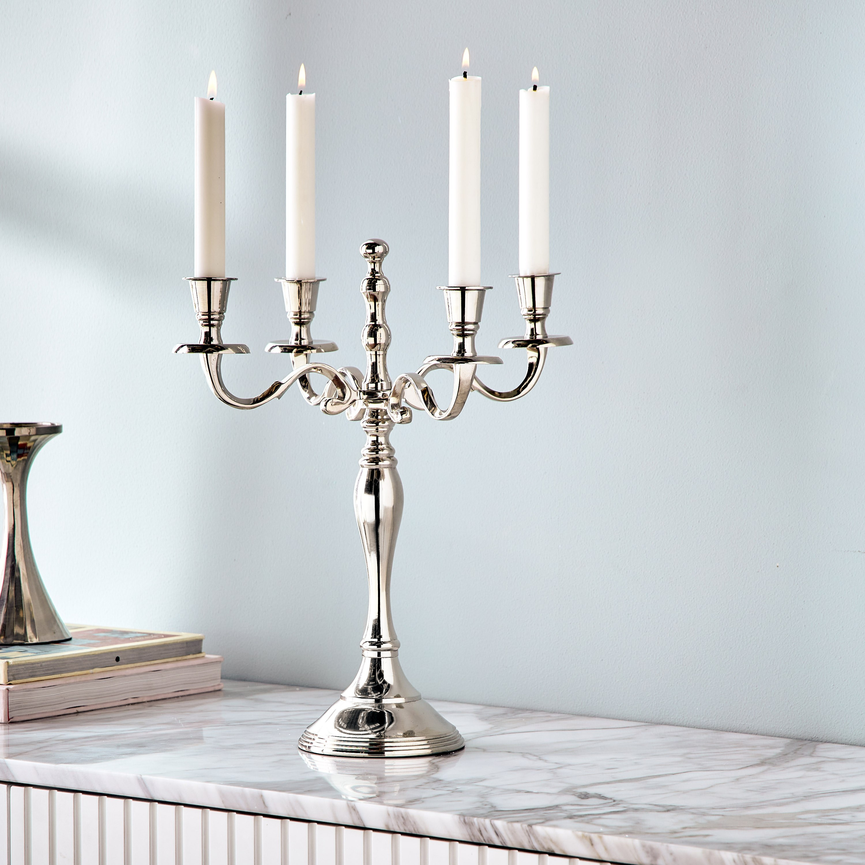Essential Taper 4-Arm Metal Candelabra - 39 cm-household-decor-candleholdersandlanterns-image-2