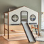 Trevor Treehouse LED Play Twin Bed with Slide and Hammock - 90x200 cm-kids-kidsbeds-bunkandloftbeds-image-2