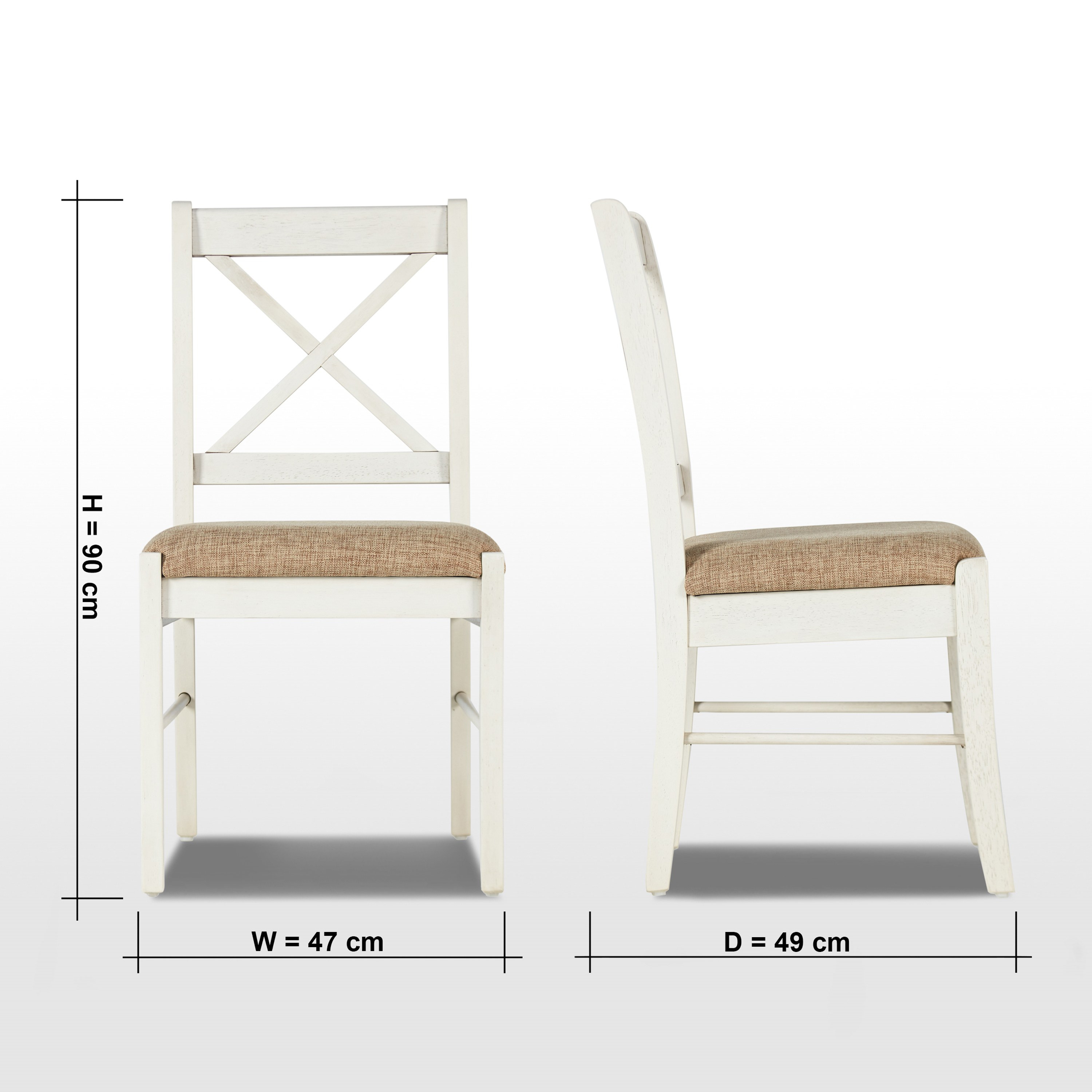 White padded deals dining chairs