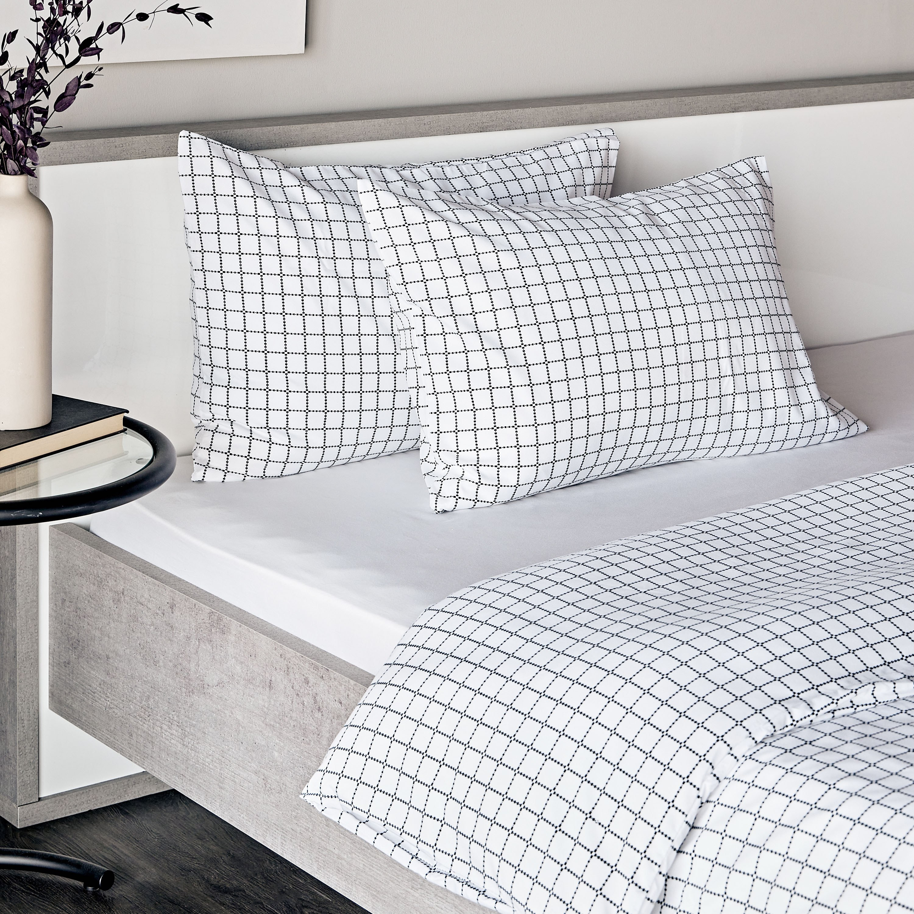 Shop Grid 3-Piece Full Duvet Cover Set 160x200 cm Homecentre Egypt